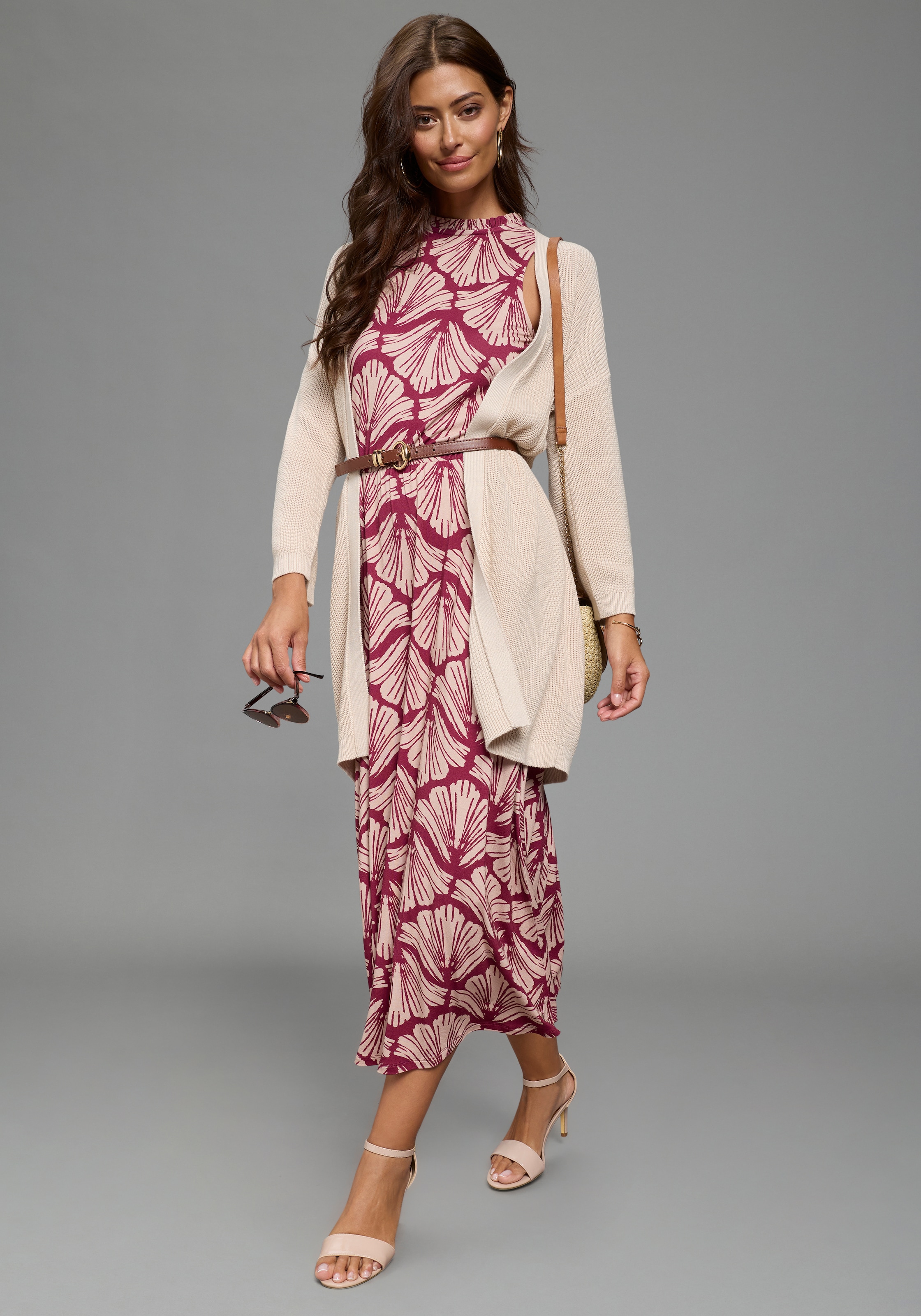 Laura Scott Sommerkleid gemustert, für entspannte Tage, aus Viskose und Elasthan, ärmellos