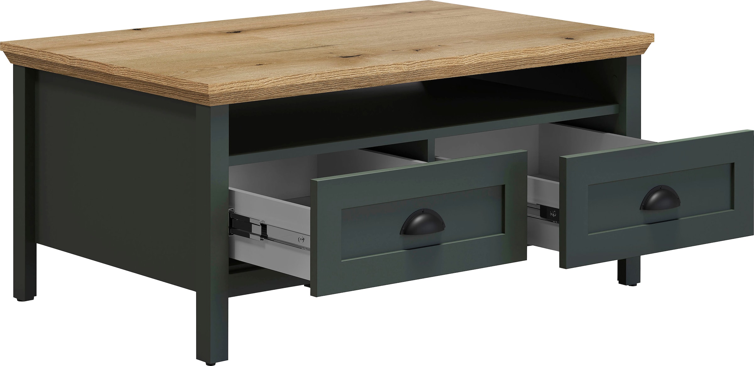 Home affaire Couchtisch »Vienna« 1 Stk. tlg. Sofatisch mit 2 Schubladen und Ablagefläche - (B/T/H) 101/60/45 cm