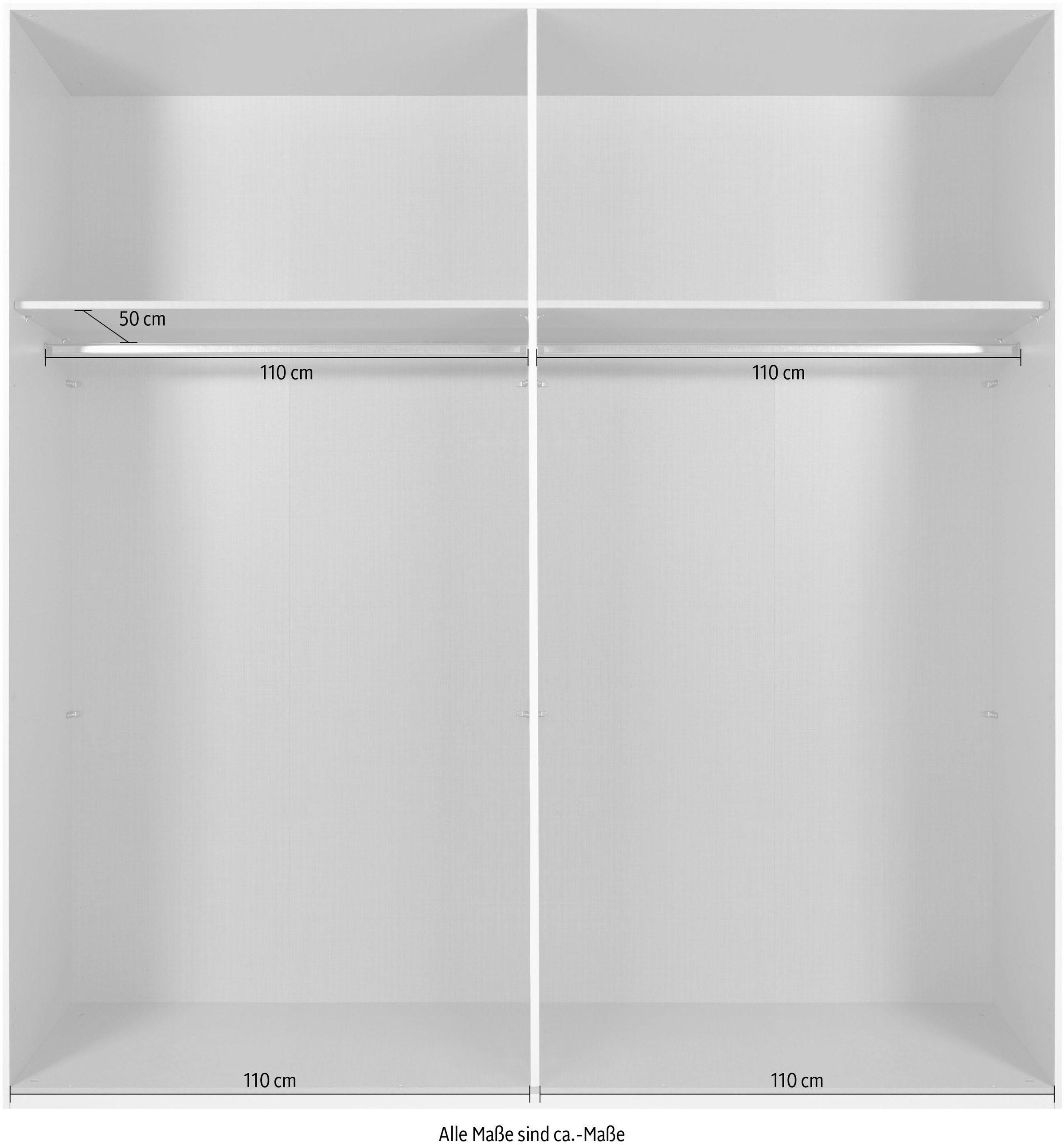Wimex Kleiderschrank »Tilburg, Metallgriffe, Made in Germany« Breite 270cm wahlweise mit 2 oder 3 Türen,  mit Schwebetüren, jeweils 1 Glaselement, 180, 225 oder 270cm breit