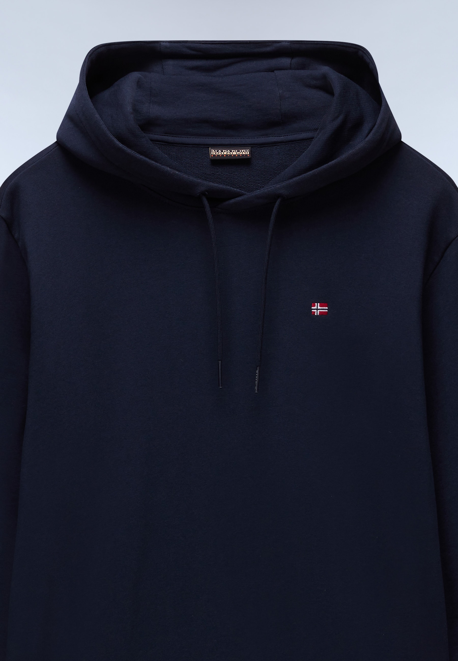 Napapijri Kapuzensweatshirt »BALIS H SUM BLU MARINE«, Mit Markenlabel an der Seite; mit Rippbündchen an Saum und Ärmeln
