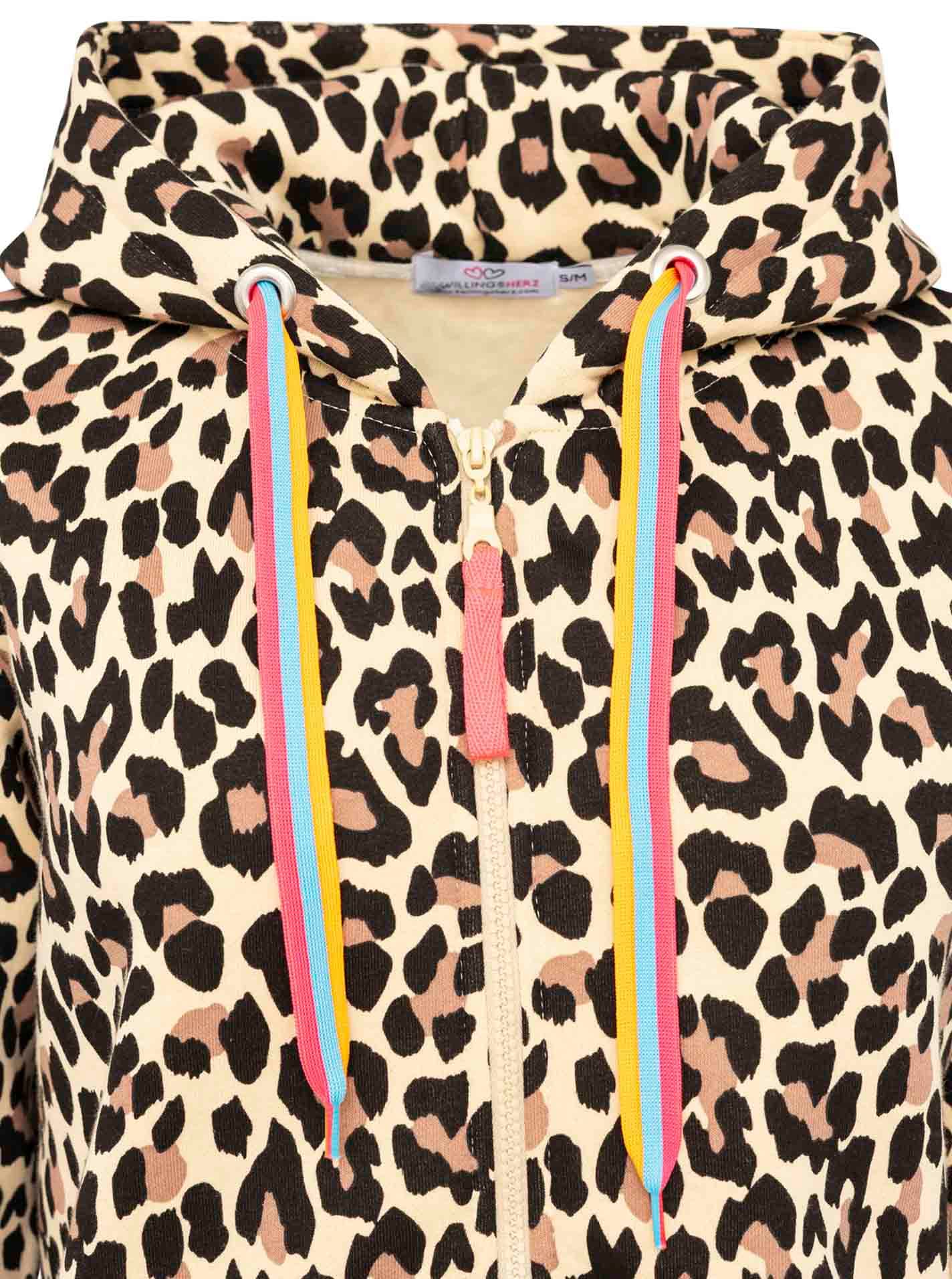 Zwillingsherz Kapuzensweatjacke »"Leo Neon Kante"«, neonfarbenen Bündchen und Zugbändern, mit Reißverschluss