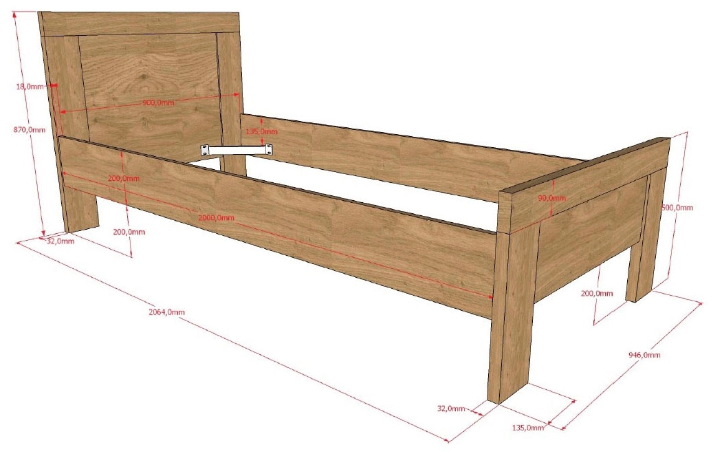 Vipack Jugendzimmer-Set »SAM - Bett, Nachtkonsole, Kleiderschrank 2-trg., gradliniges Design« Schubladen auf Metallauszug, mit viel Stauraum, 3 tlg. tlg.