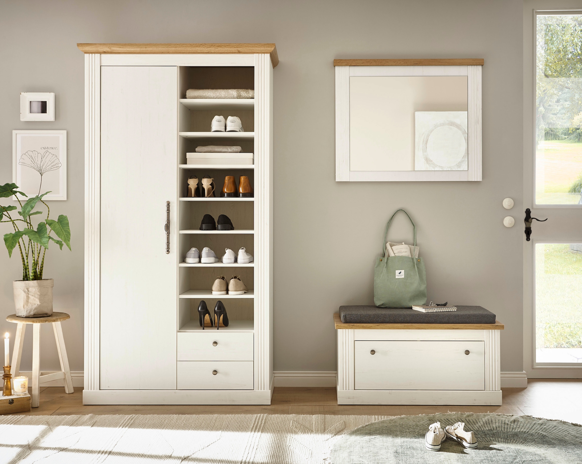 Home affaire Garderobenschrank »WESTMINSTER TOPSELLER!«, (Breite ca. 108 cm), im romantischen Landhausstil