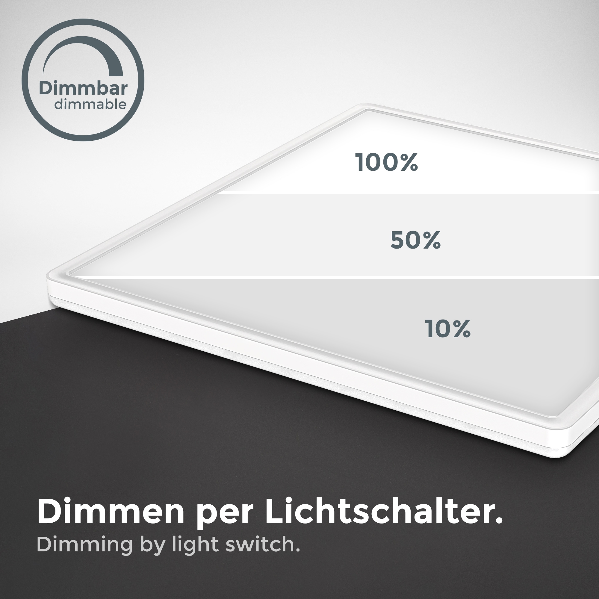 B.K.Licht Panel, 1 flammig, Leuchtmittel LED-Modul | LED fest integriert, Deckenleuchte, dimmbar, ultra-flach, indirektes Licht, neutralweiß