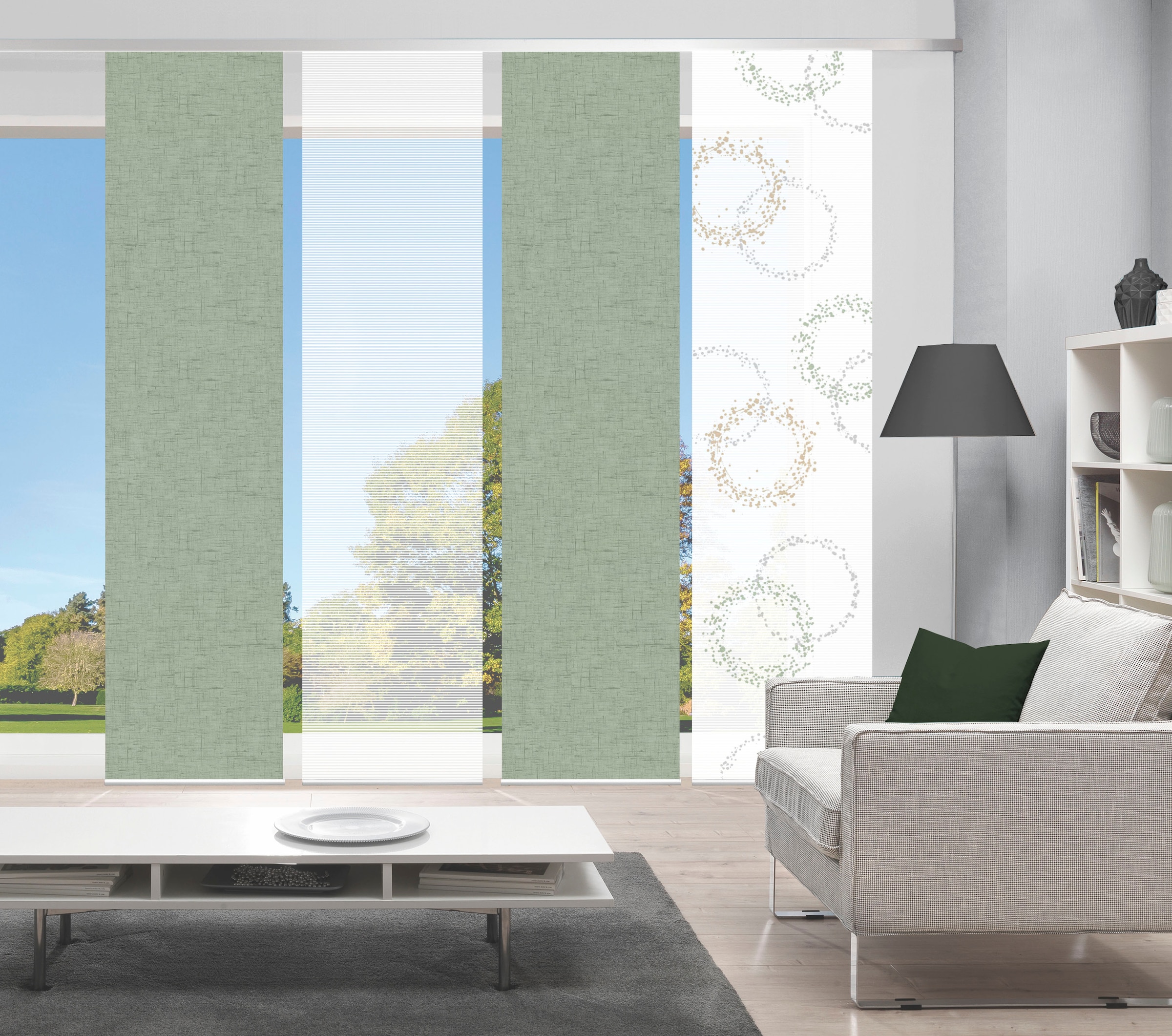 Vision S Schiebegardine »AINUR 4er SET« Paneelwagen 4 Stk. tlg. Schiebevorhang Digidruck 4er Set AINUR