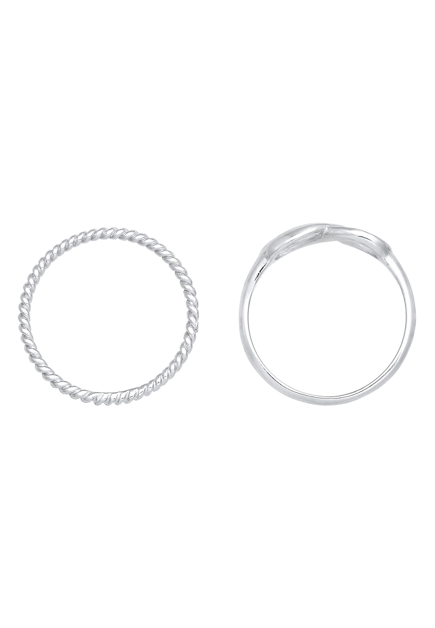 Elli Ring-Set »Ring Infinity Bandring Gedreht Stapelring Set 925 Silber«