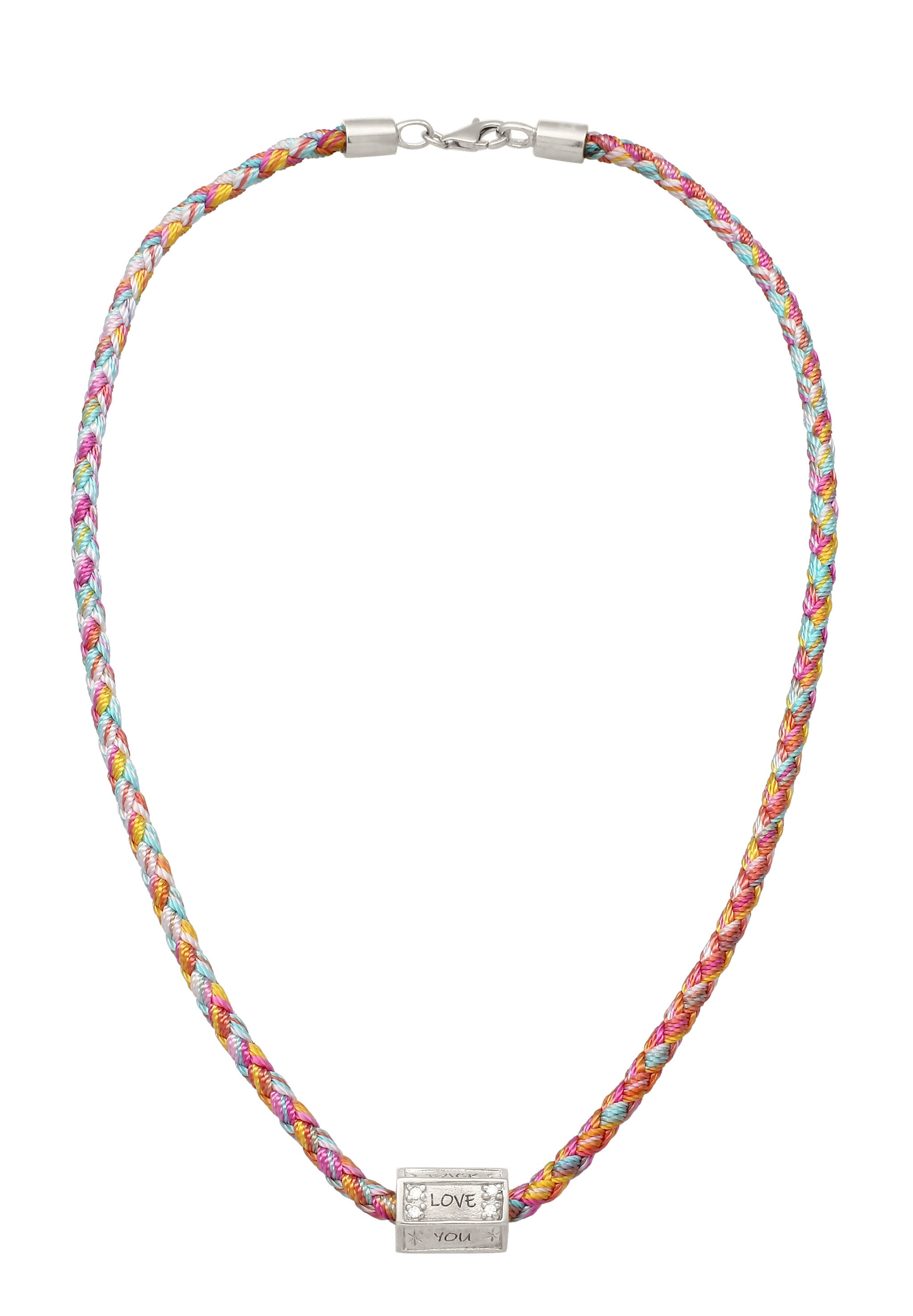 Elli Kette mit Anhänger »Halskette Love Colorful Zirkonia Weiß 925 Sterling Silber«