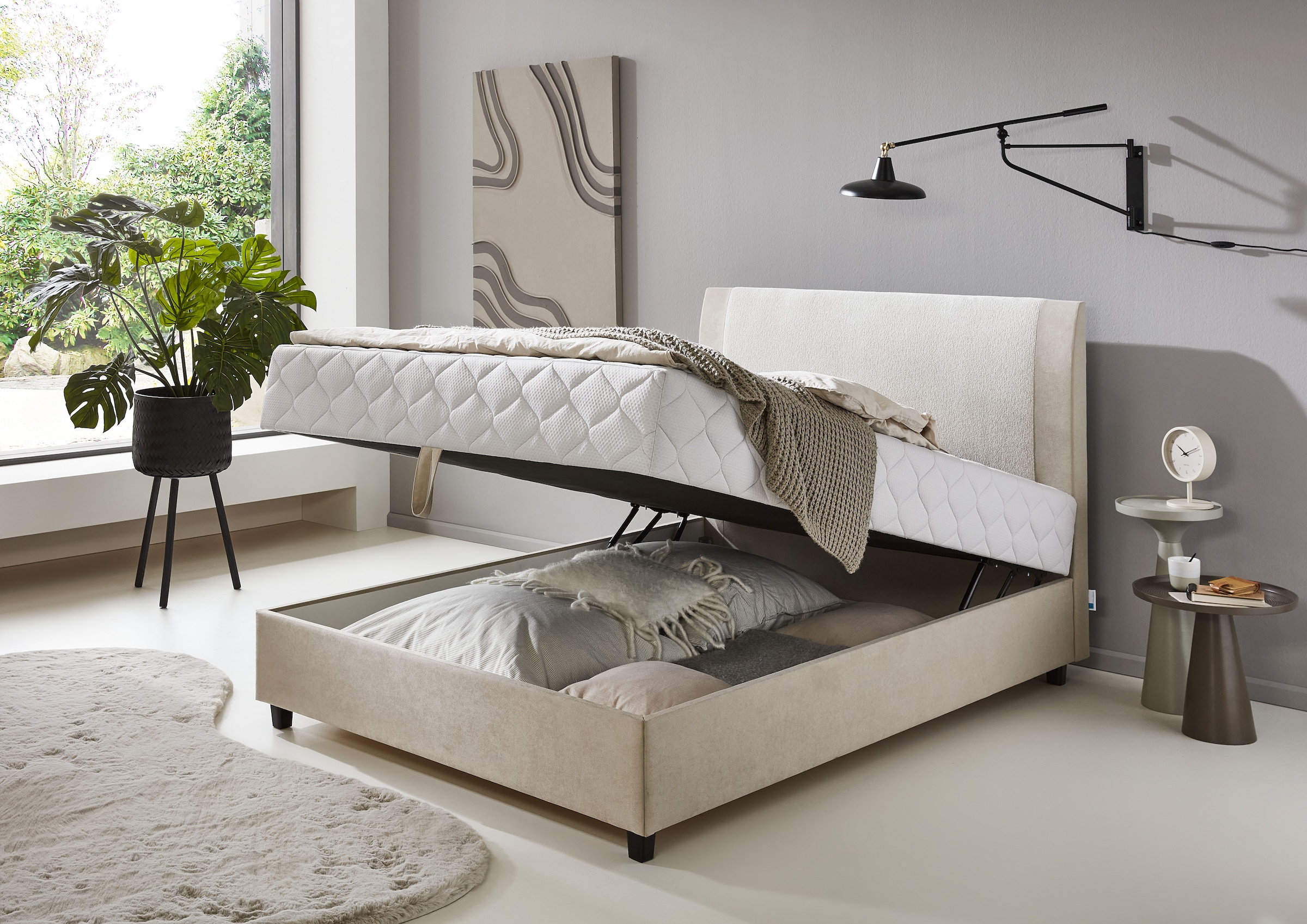 ATLANTIC home collection Boxbett »Borgholm«, mit Taschen-Federkernmatratze, Bettkasten und Absetzung im Kopteil