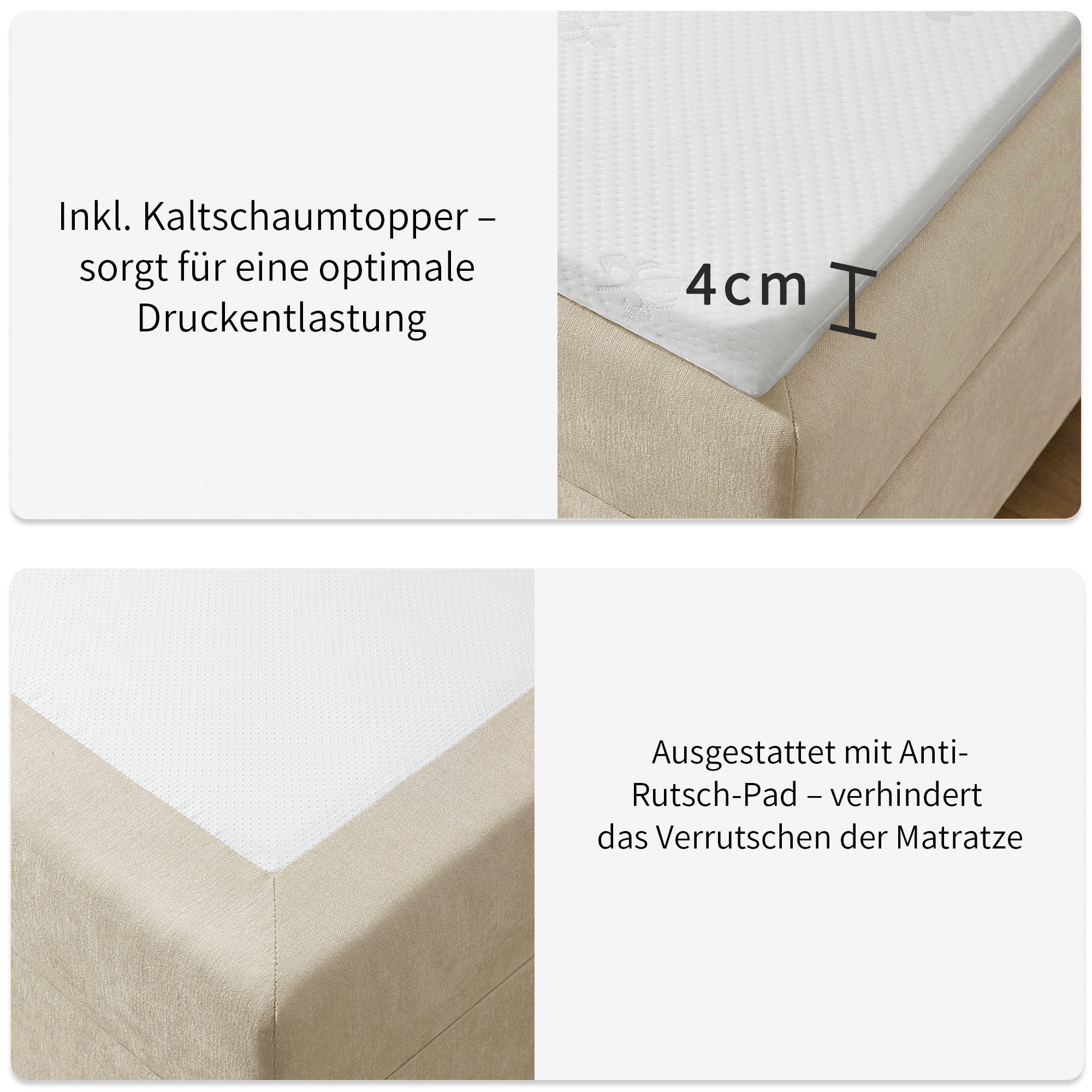 OTTO home Boxbett »Tommes inkl. Bettkasten und Topper, Liegefläche 180x200cm« erhältlich in der Größe 180x200 cm, inkl. Aufbauvideo