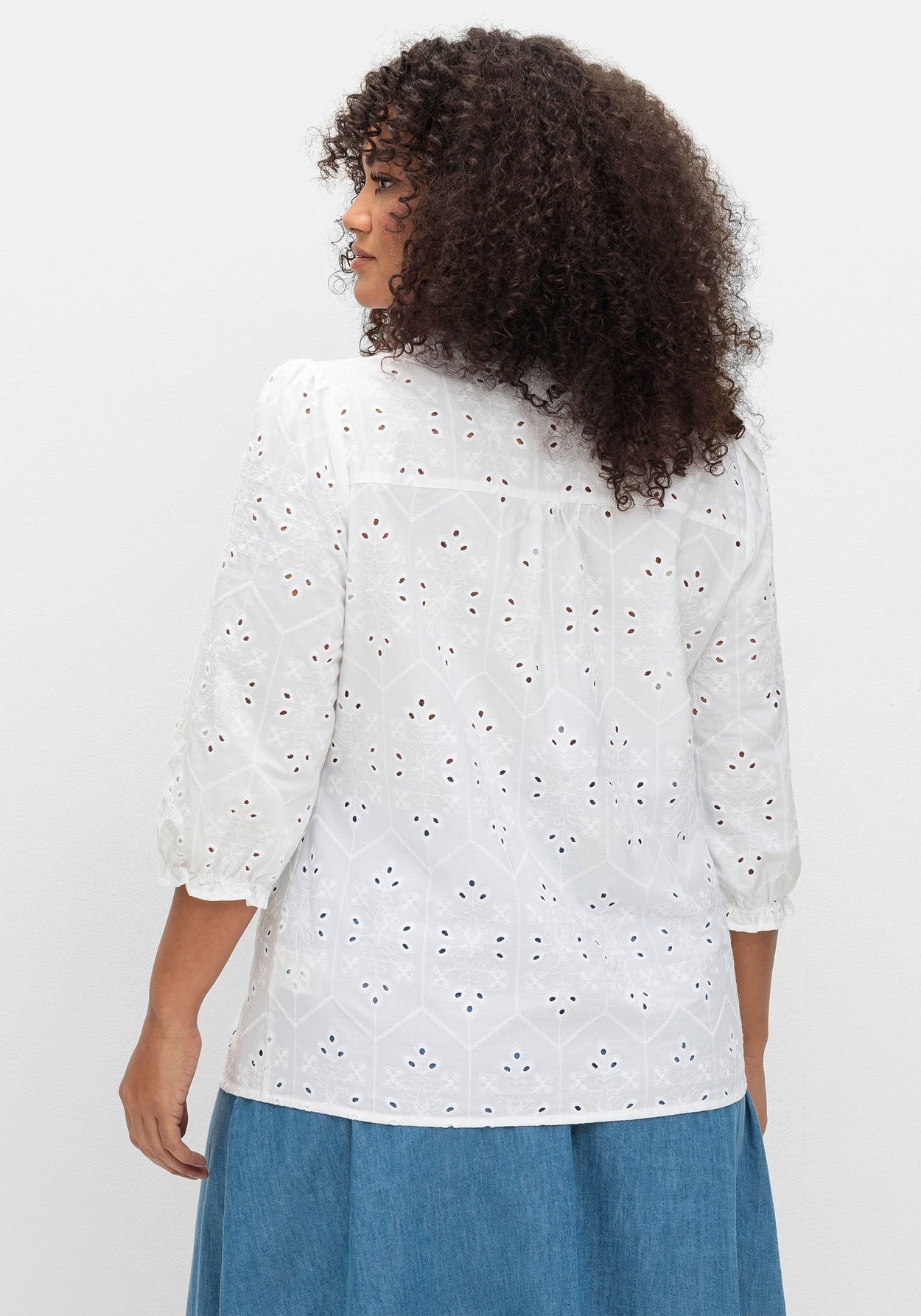 Sheego Rüschenbluse »Bluse aus Lochspitze«