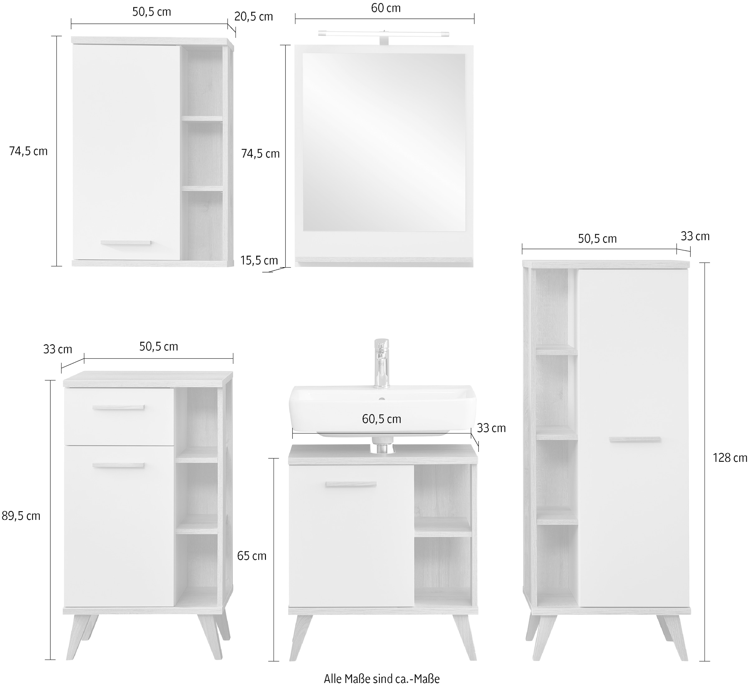 Saphir Badmöbel-Set »Quickset 966« 6 Stk. tlg.