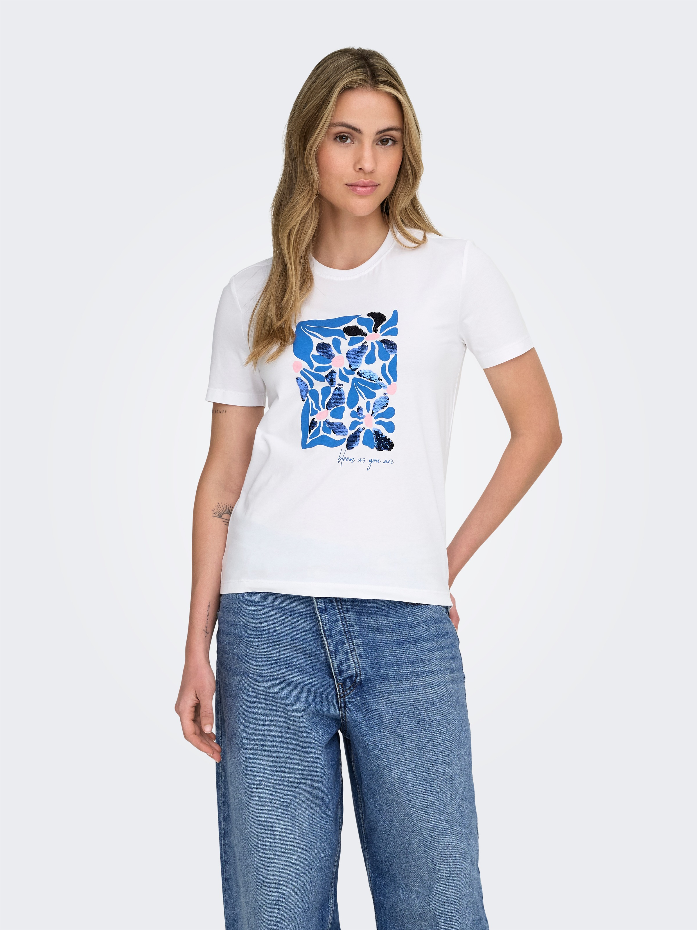 ONLY Kurzarmshirt »ONLKITA REG S/S PRINT TOP NOOS«