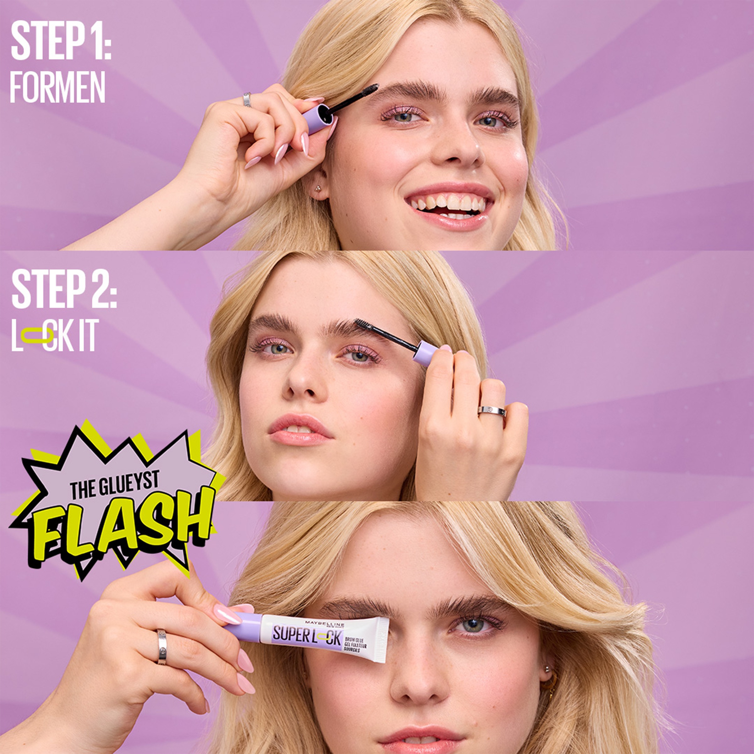 MAYBELLINE NEW YORK Augenbrauenpflege »Maybelline New York Super Lock Brow Glue« fixiert, definiert, formt, setzt Highlights, wischfest