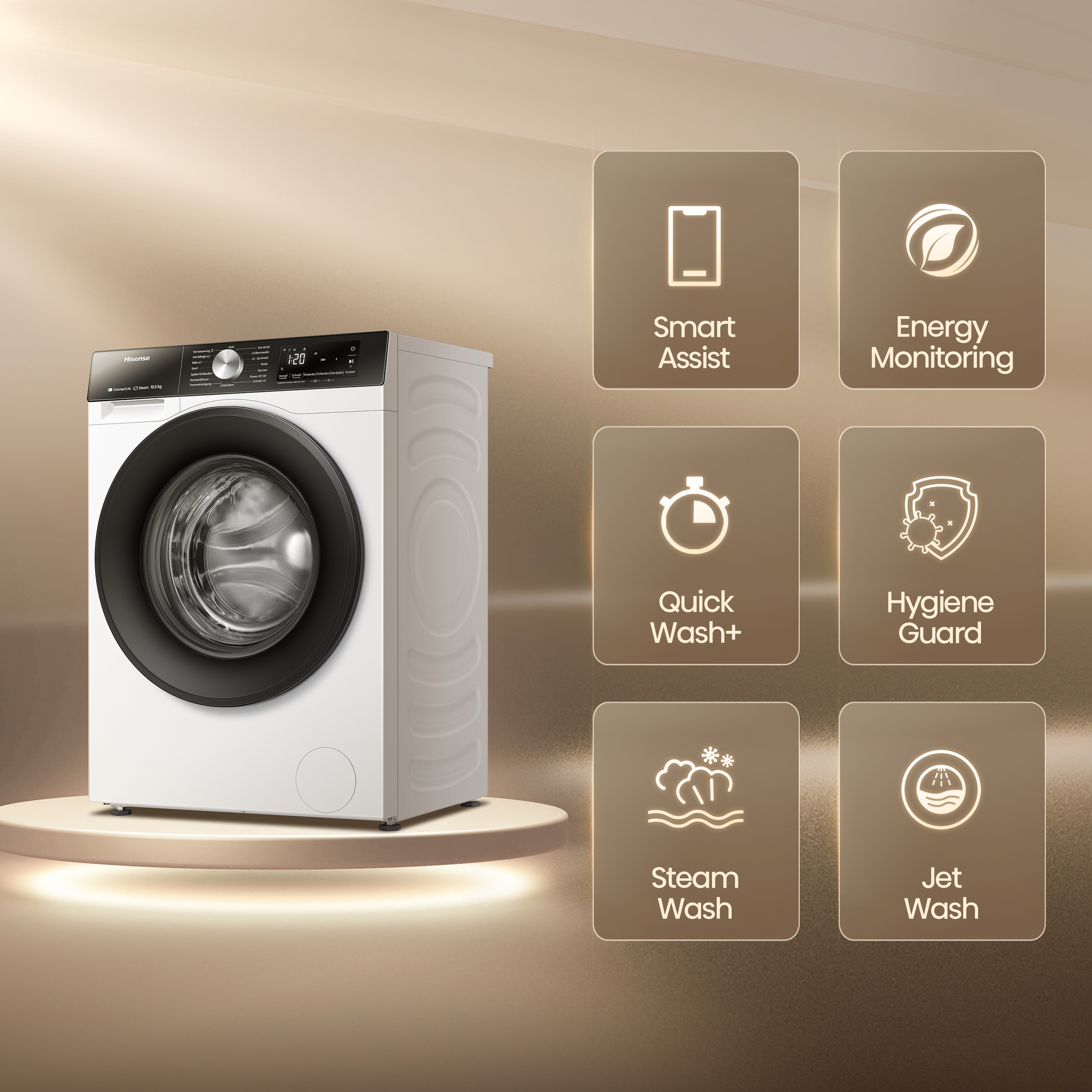 Hisense Waschmaschine »WF3S1043BW3«, 10 kg, 1400 U/min, Wifi-ConnectLife