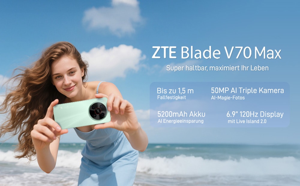 ZTE Smartphone »Blade V70 Max« Lake Green