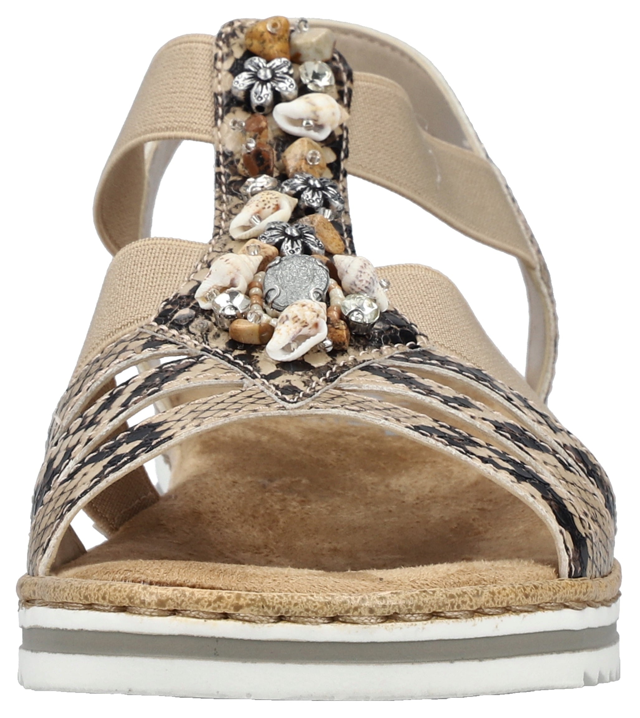 Rieker Riemchensandale  Sommerschuh, Sandalette, Keilabsatz, mit sommerlicher Verzierung