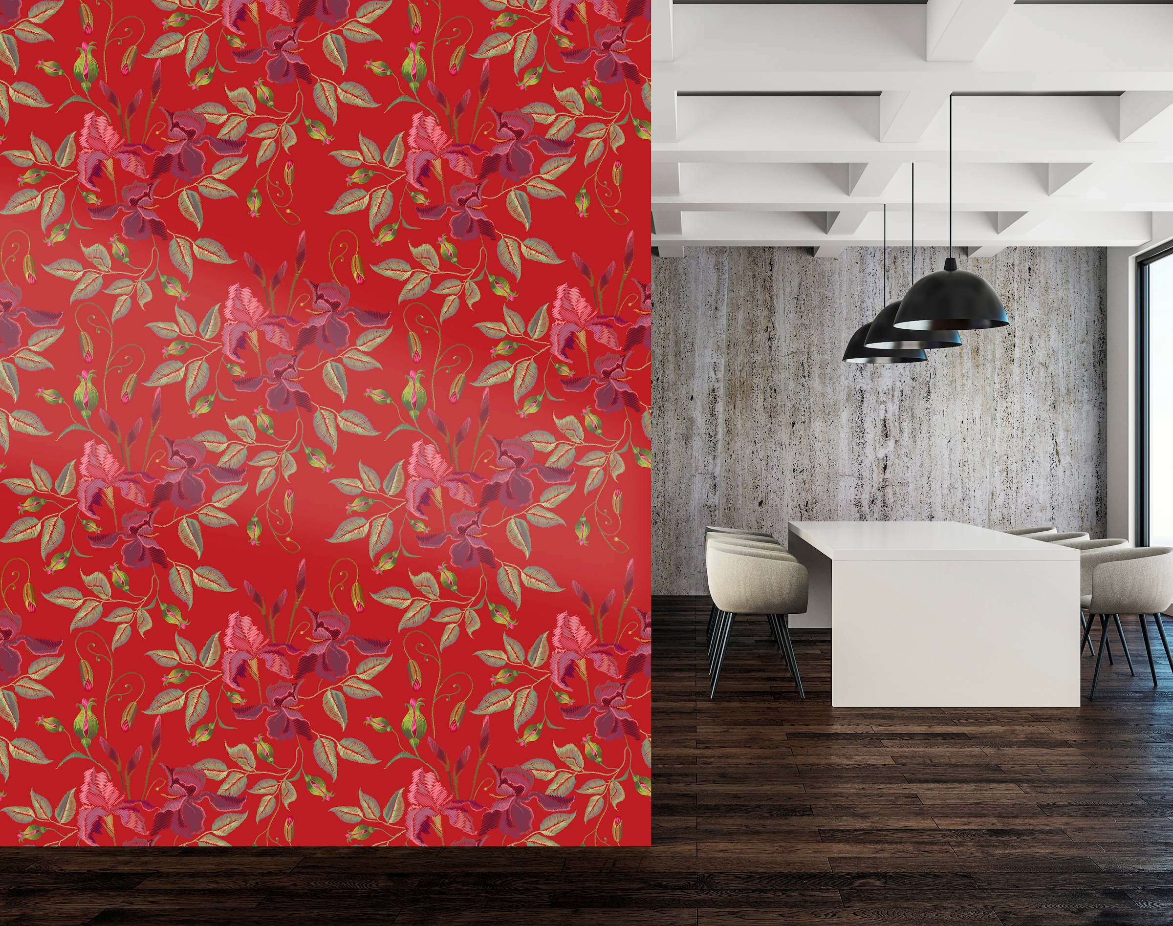 queence Vinyltapete »Giulia«, bedruckt-Motiv-botanisch-floral-gemustert-natürlich, 90x250cm, selbstklebend, kinderleichte Anbringung, Sticker