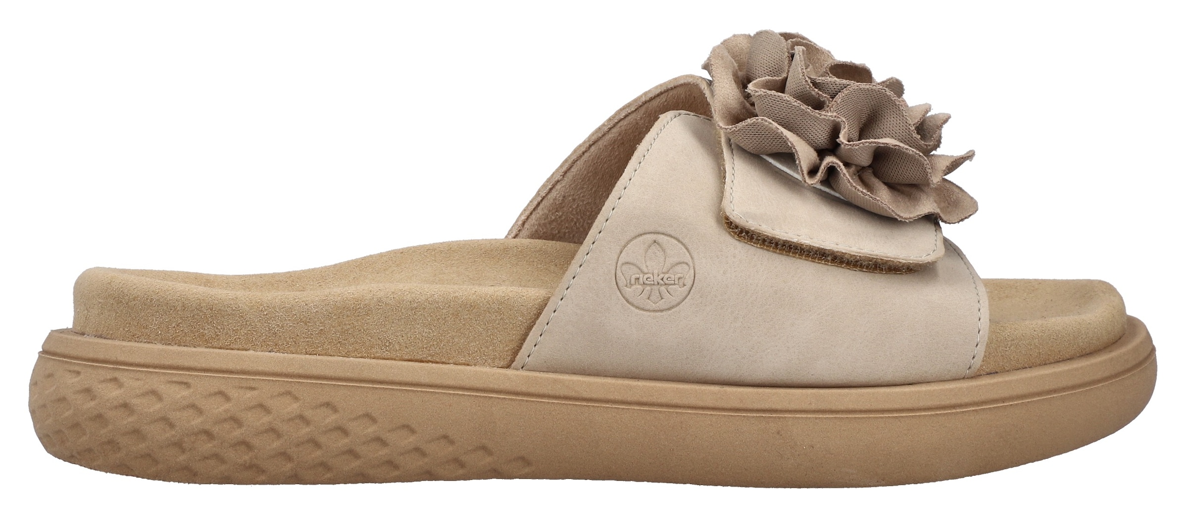 Rieker Pantolette, Sommerschuh, Hausschuh, Strandschuh mit bequemem Fußbett