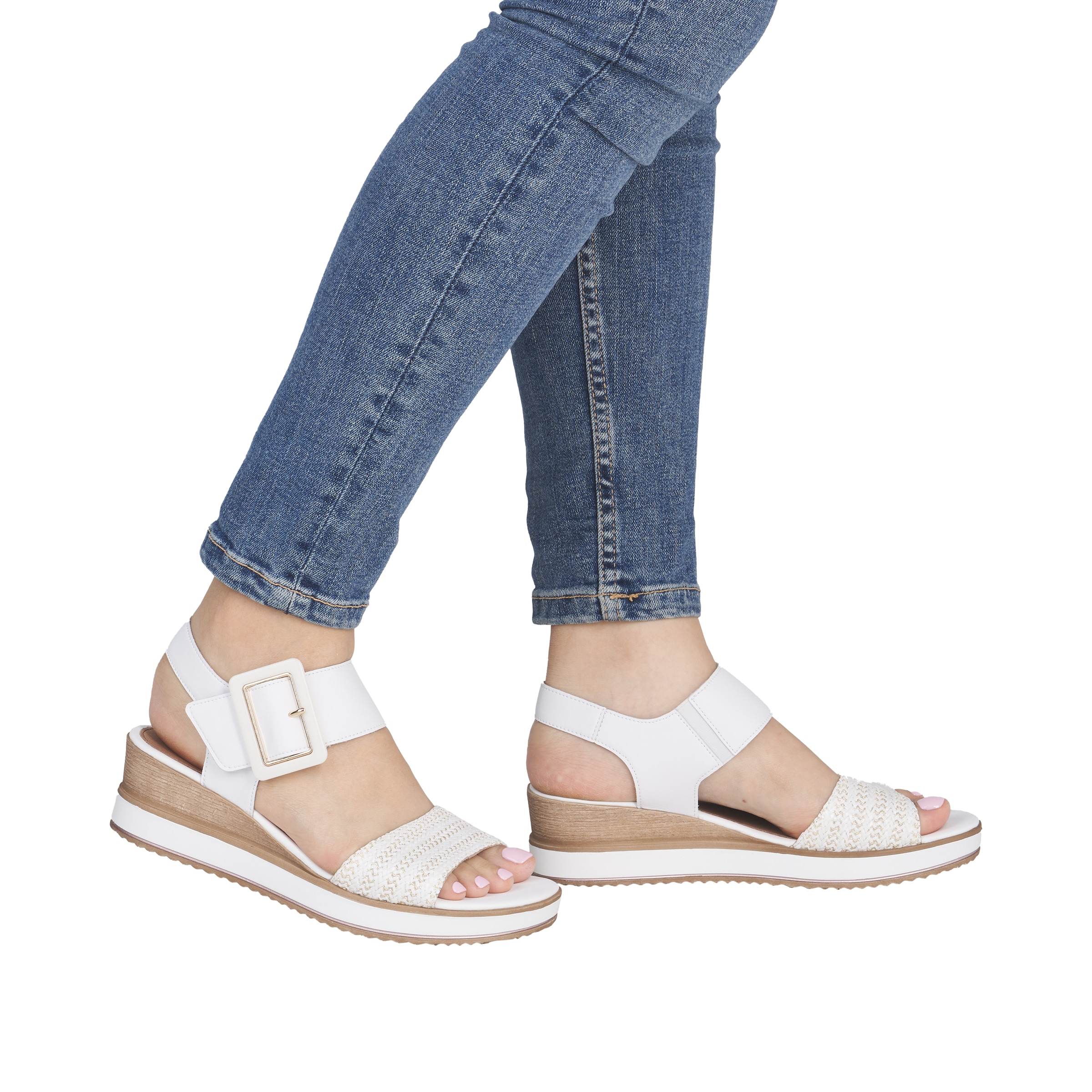 Remonte Sandalette »ELLE-Collection«  Sommerschuh, Sandale, Bequemschuh mit Klett unter der Zierschnalle