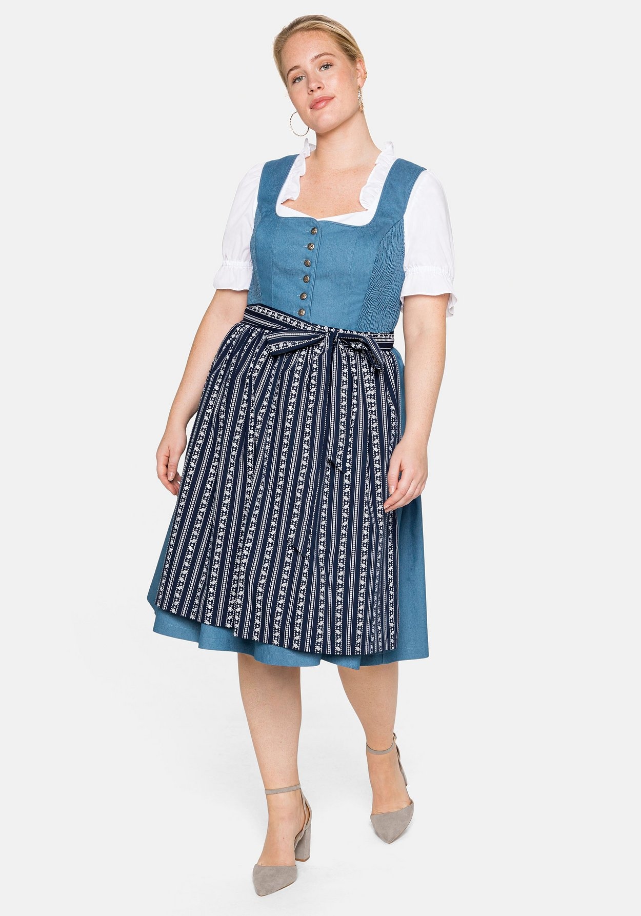 Dirndl »Dirndl mit Schürze in Denim-Optik mit Schürze 2-tlg.«, in Denim-Optik mit...