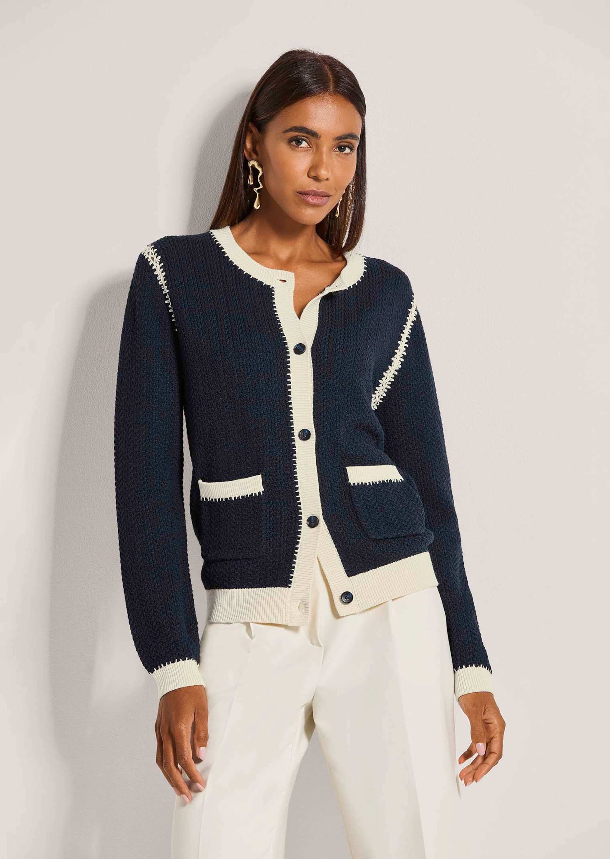 MADELEINE Strickjacke »Strickjacke Langarm Cardigan mit Zopfmuster, Kaschmir-Mix« Edles Zopfmuster