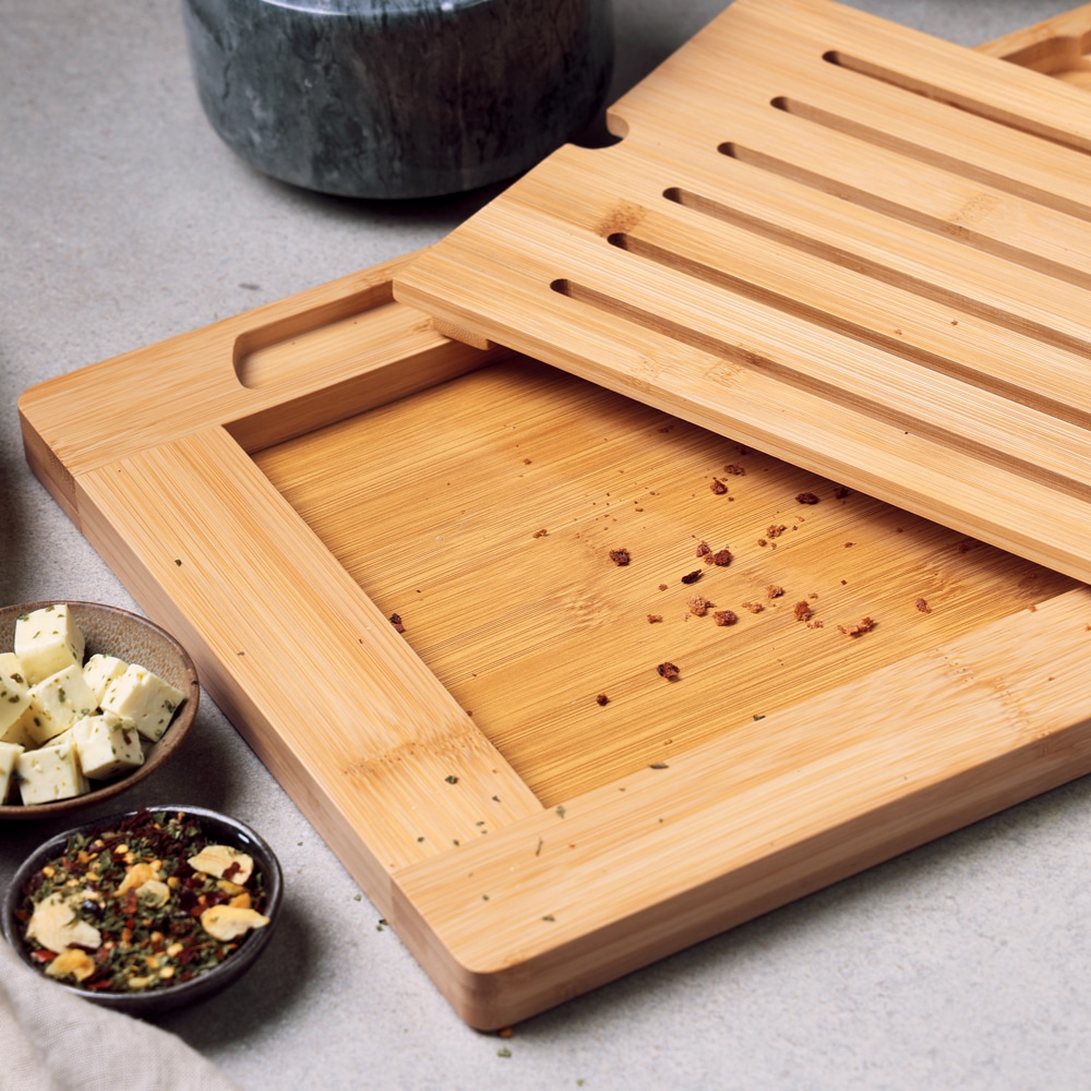 KESPER® Schneidebrett »Brotschneidebrett inkl. Krümelfach« inkl. Brotmesser