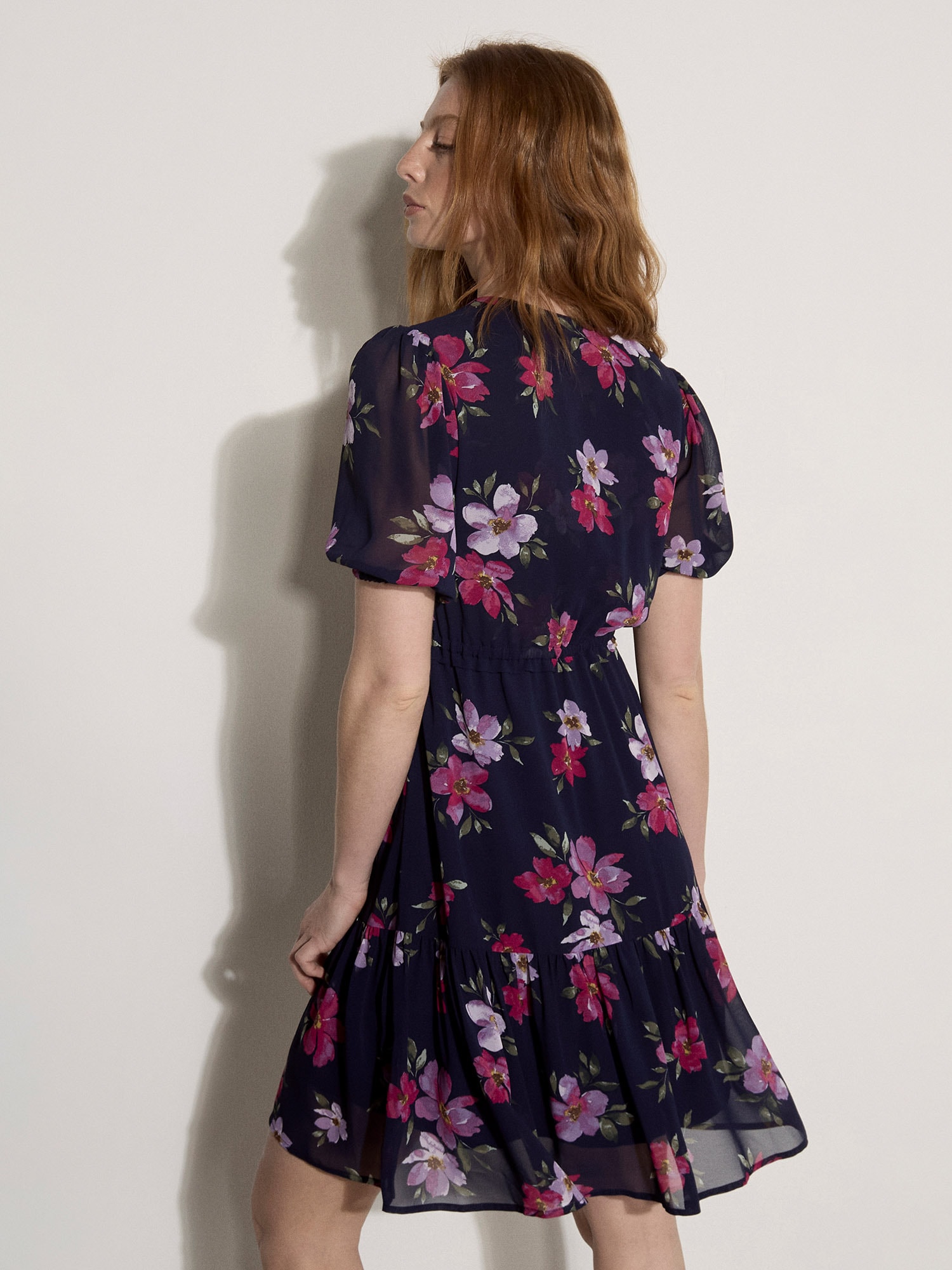 Apricot Chiffonkleid »Mini-Kleid aus Chiffon« mit Raffung