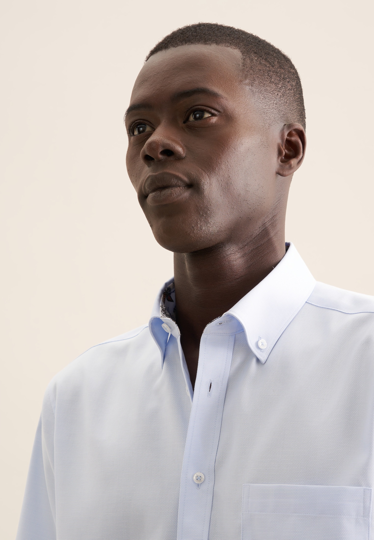 seidensticker Businesshemd »Comfort«, Comfort Kurzarm Button-Down-Kragen Struktur