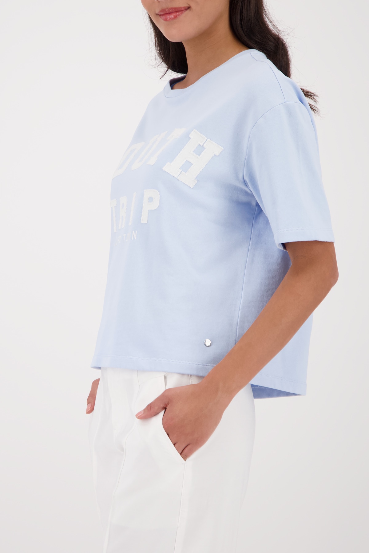 Monari Sweatshirt »Sweatshirt Schrift«, Regular fit mit aufgenähtem Schriftzug
