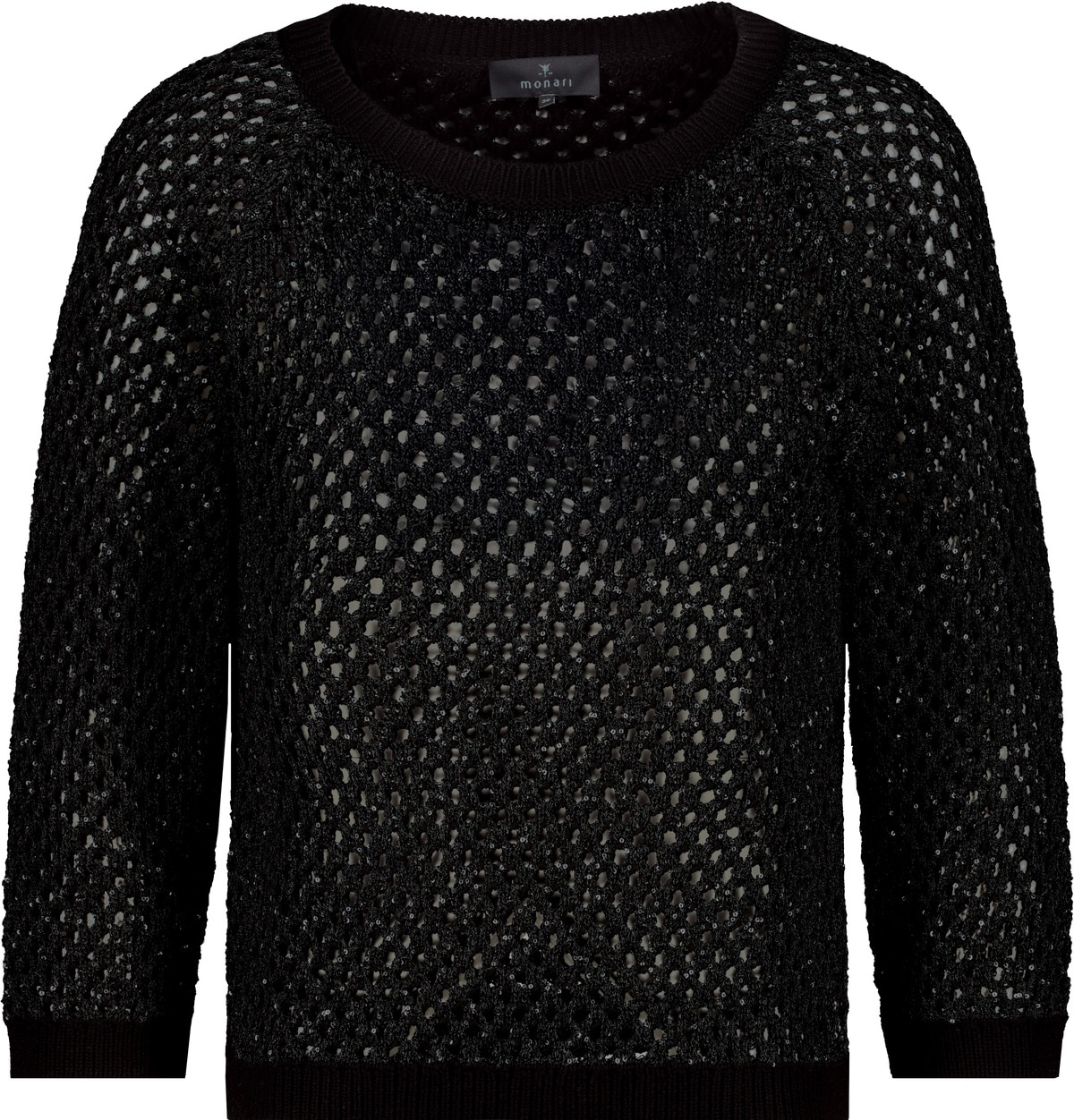 Monari Strickpullover »Pullover Pailletten«, Mit Rundhalsausschnitt