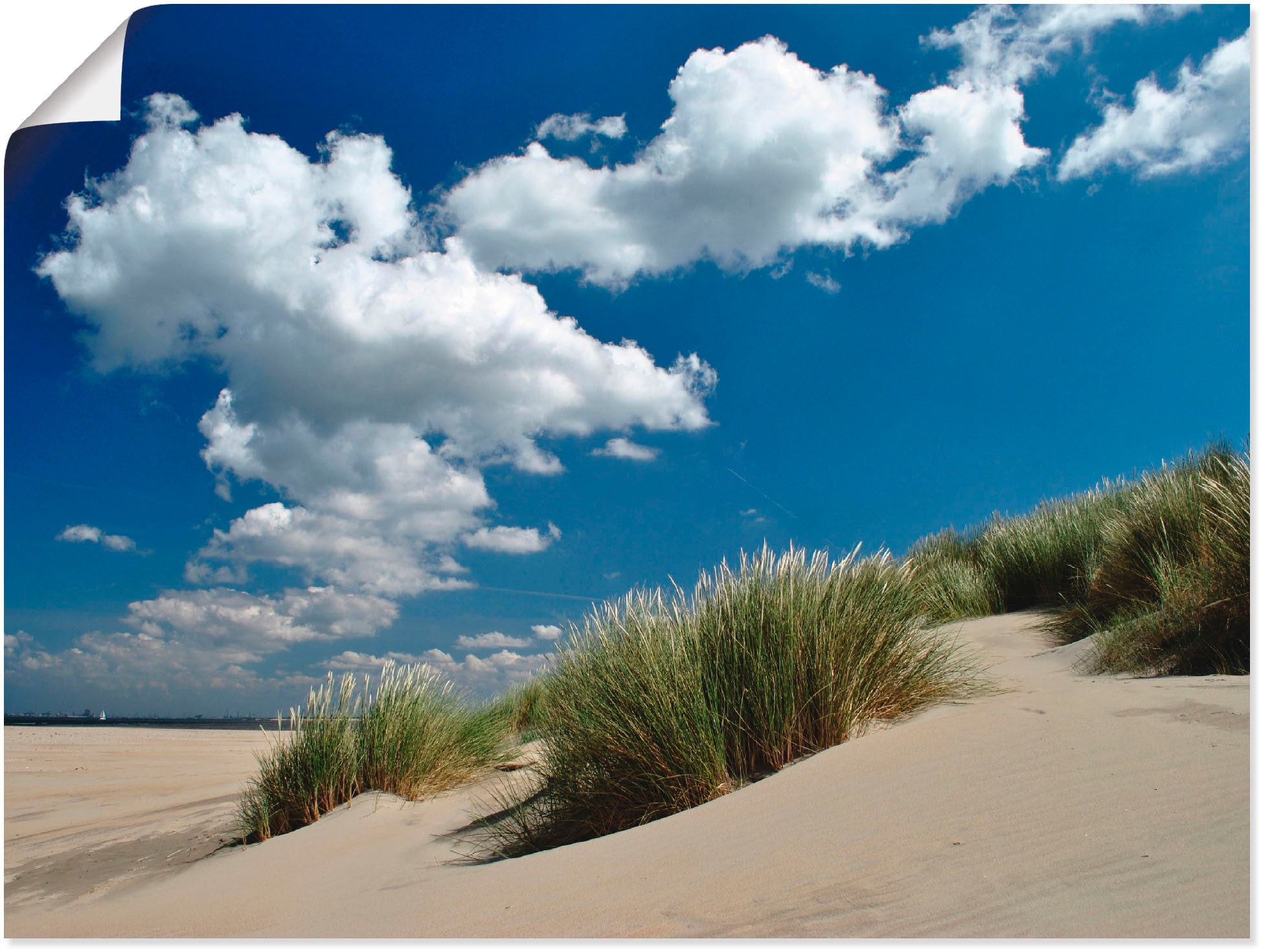 Artland Poster »Himmel, Dünen und Meer«, Strand, (1 St.), als Leinwandbild, Wandaufkleber oder Poster in versch. Größen