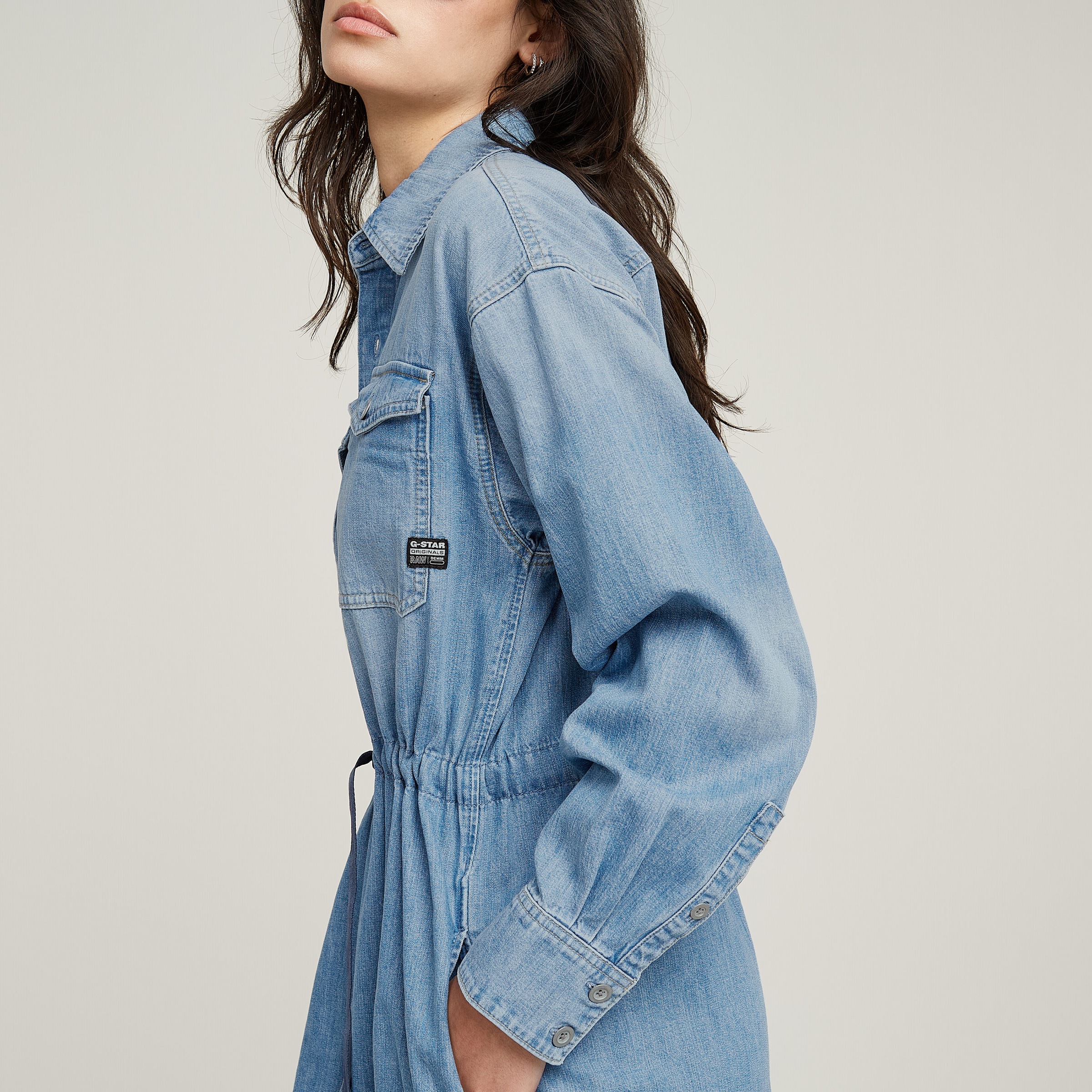 G-STAR Jeanskleid »Relaxed Drawcord Denim Dress«, mit Taschen in der Seitennaht