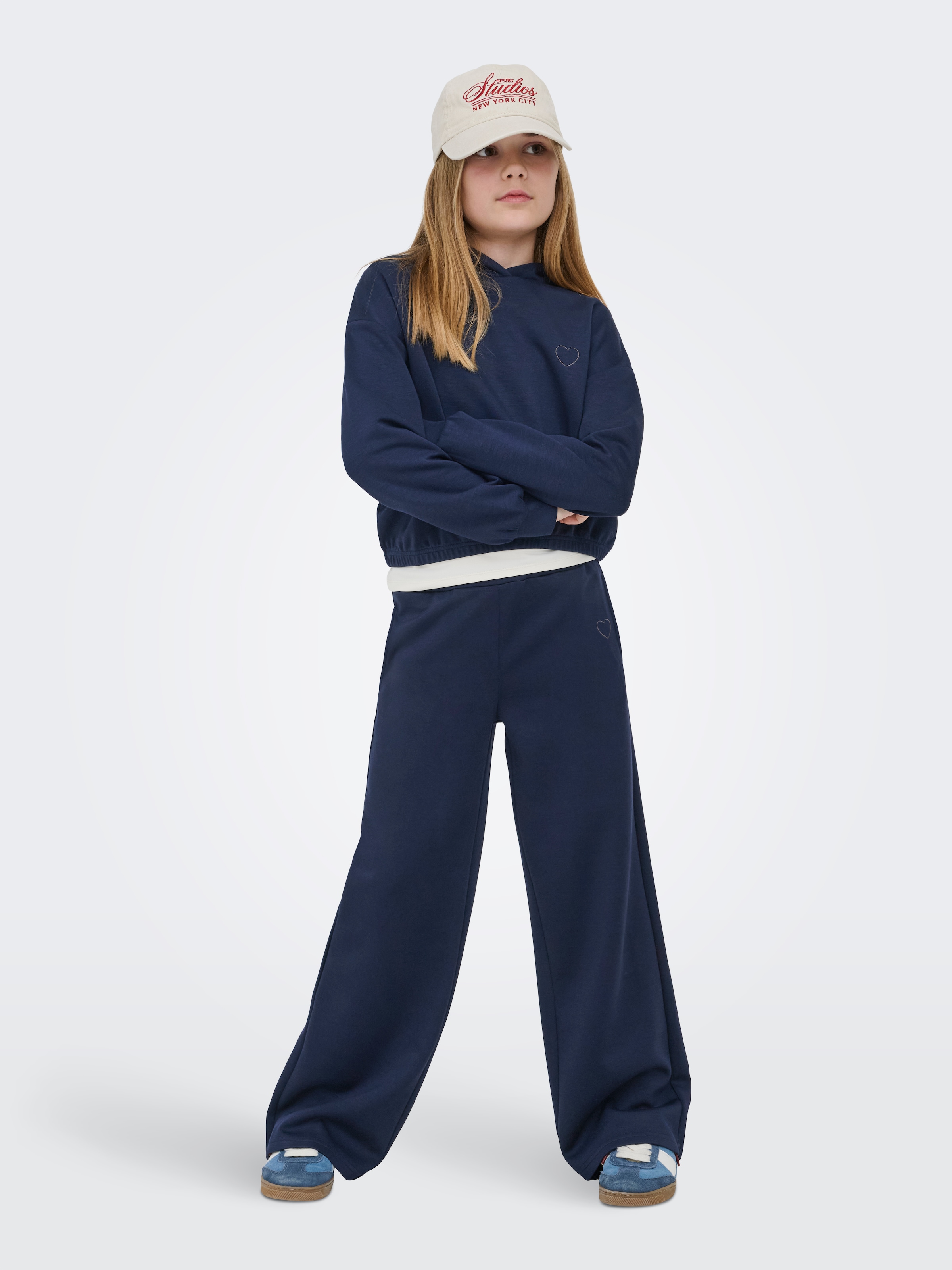 KIDS ONLY Jerseyhose »KOGADA-NELLA HEART PANT FR JRS NOOS«  Materialmix, relaxed fit