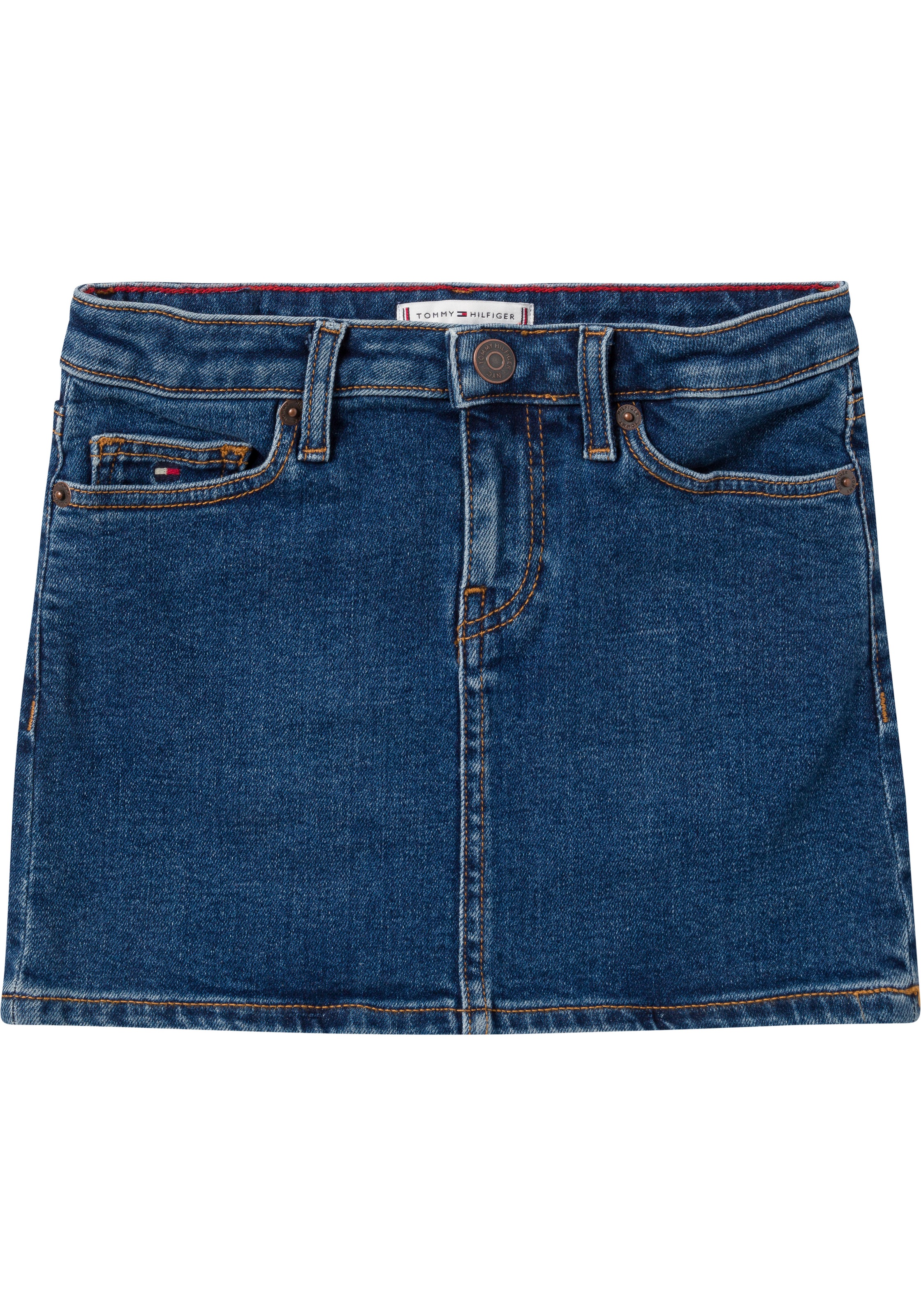 Tommy Hilfiger Jeansrock »BASIC DENIM SKIRT«, (1 tlg.), mit Kontrastnähten kaufen