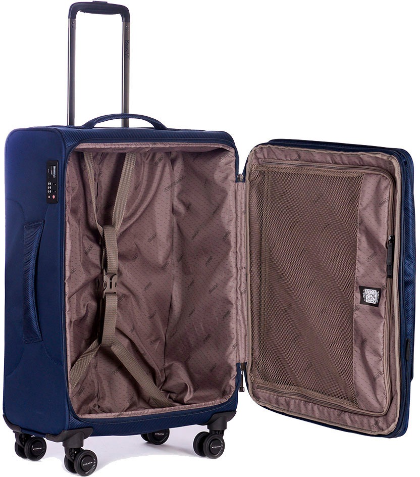 Stratic Weichgepäck-Trolley »Mix M, blue«, 4 Rollen, Reisekoffer Reisegepäck Aufgabegepäck TSA-Zahlenschloss