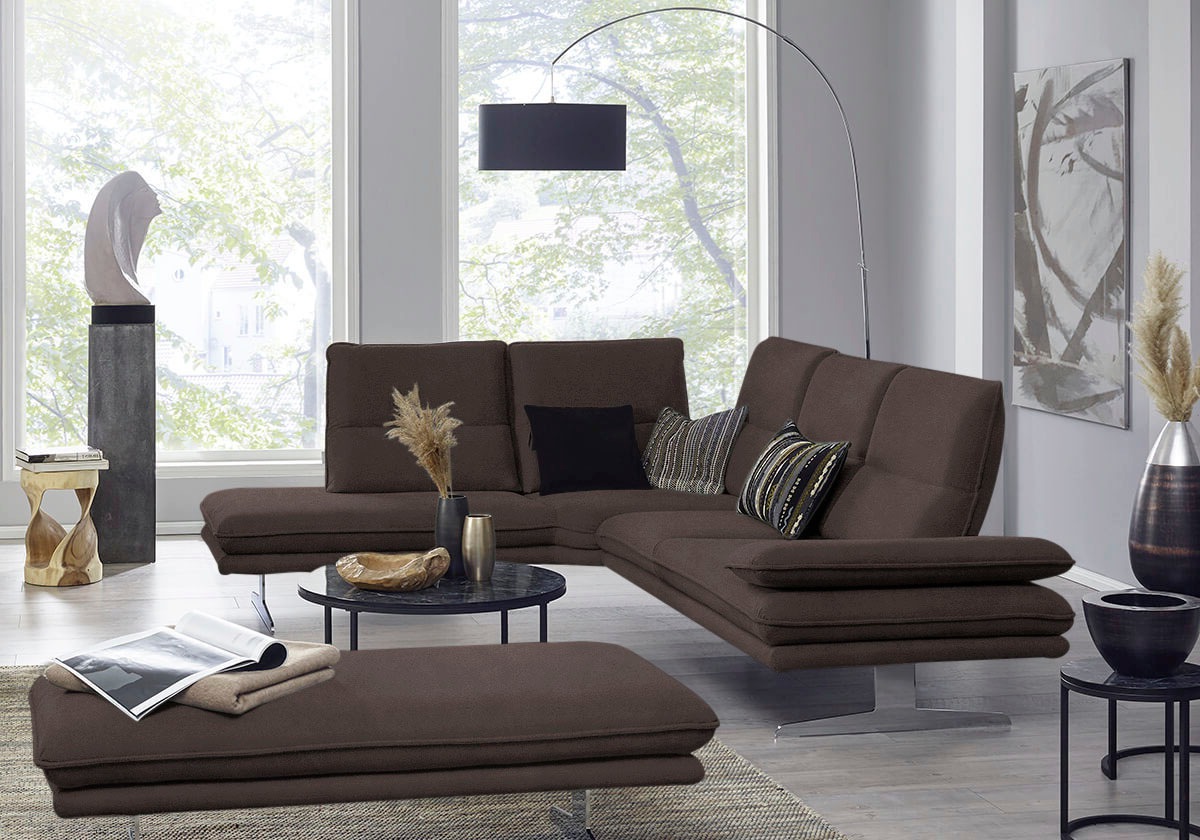 W.SCHILLIG Ecksofa »broadway, Designsofa, mit tollem Sitzkomfort, L-Form«, Sitztiefenverstellung, Kopfteil- & Seitenteilverstellung, Breite 284cm