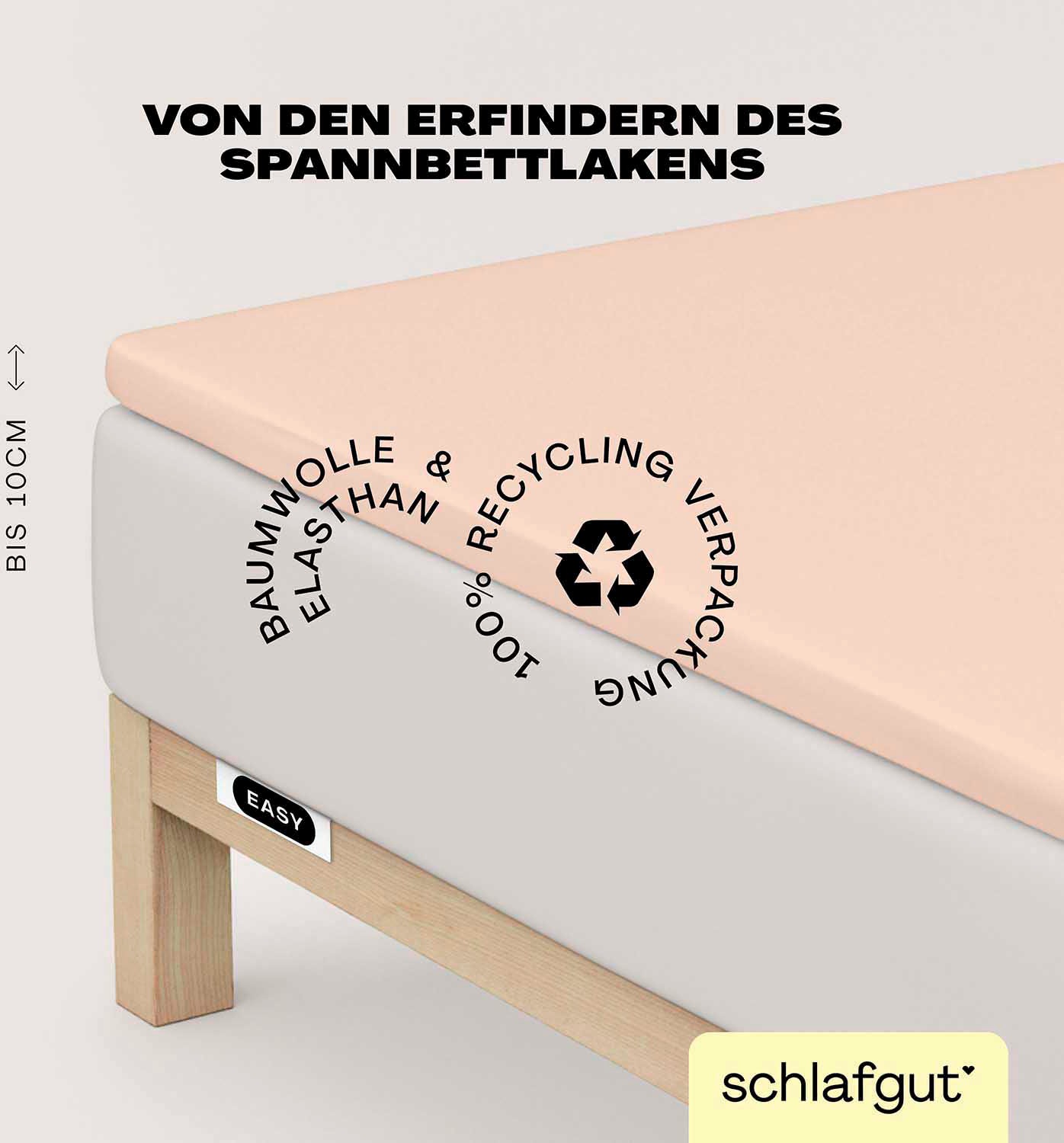 Schlafgut Spannbettlaken »EASY Jersey Elasthan Topper« MADE IN GREEN by OEKO-TEX in rot, Größe 120-130x200-220 10