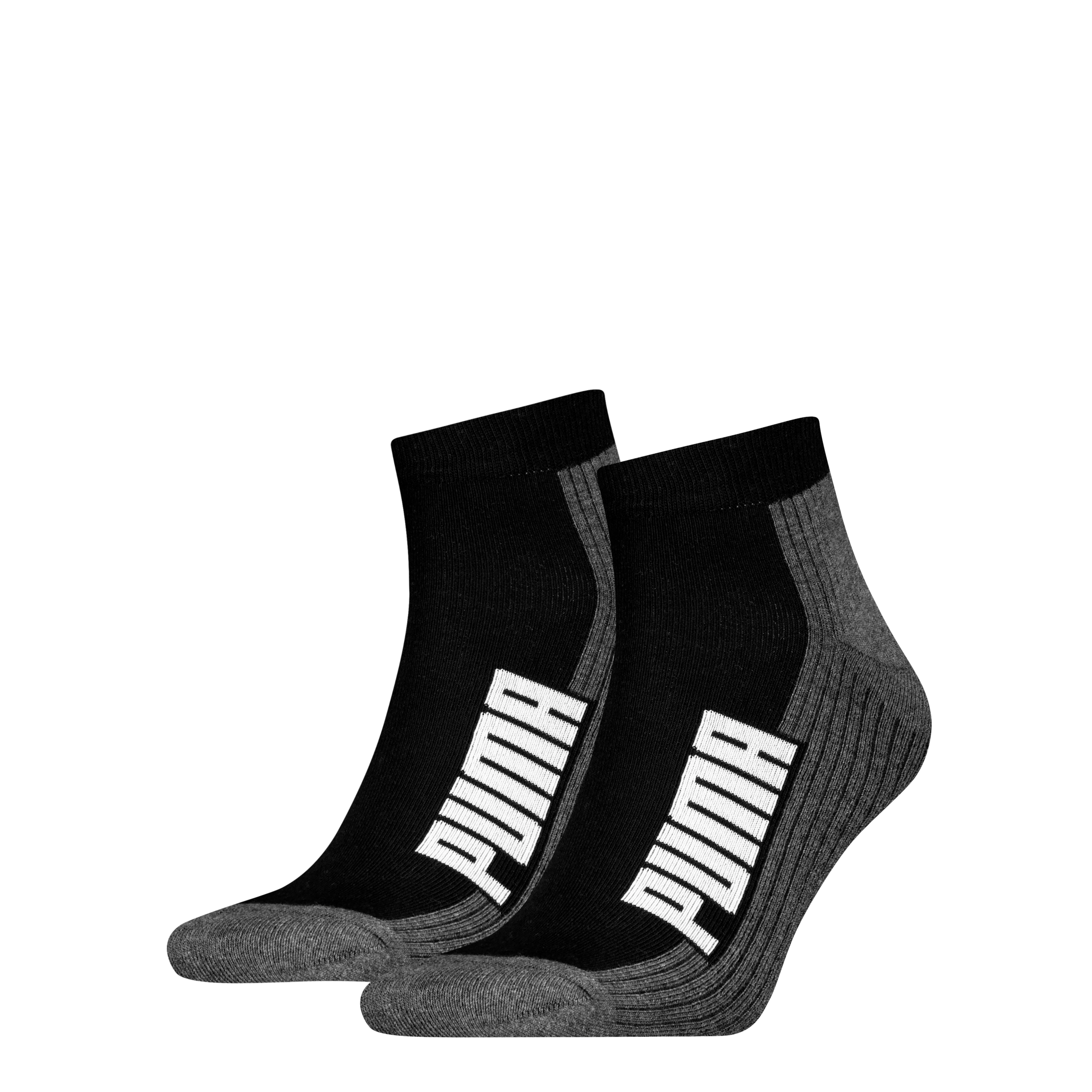 PUMA Kurzsocken »PUMA UNISEX BWT CUSHIONED  QUARTER 2P« 2 Paar,  Zweifarbig, Rippenbündchen