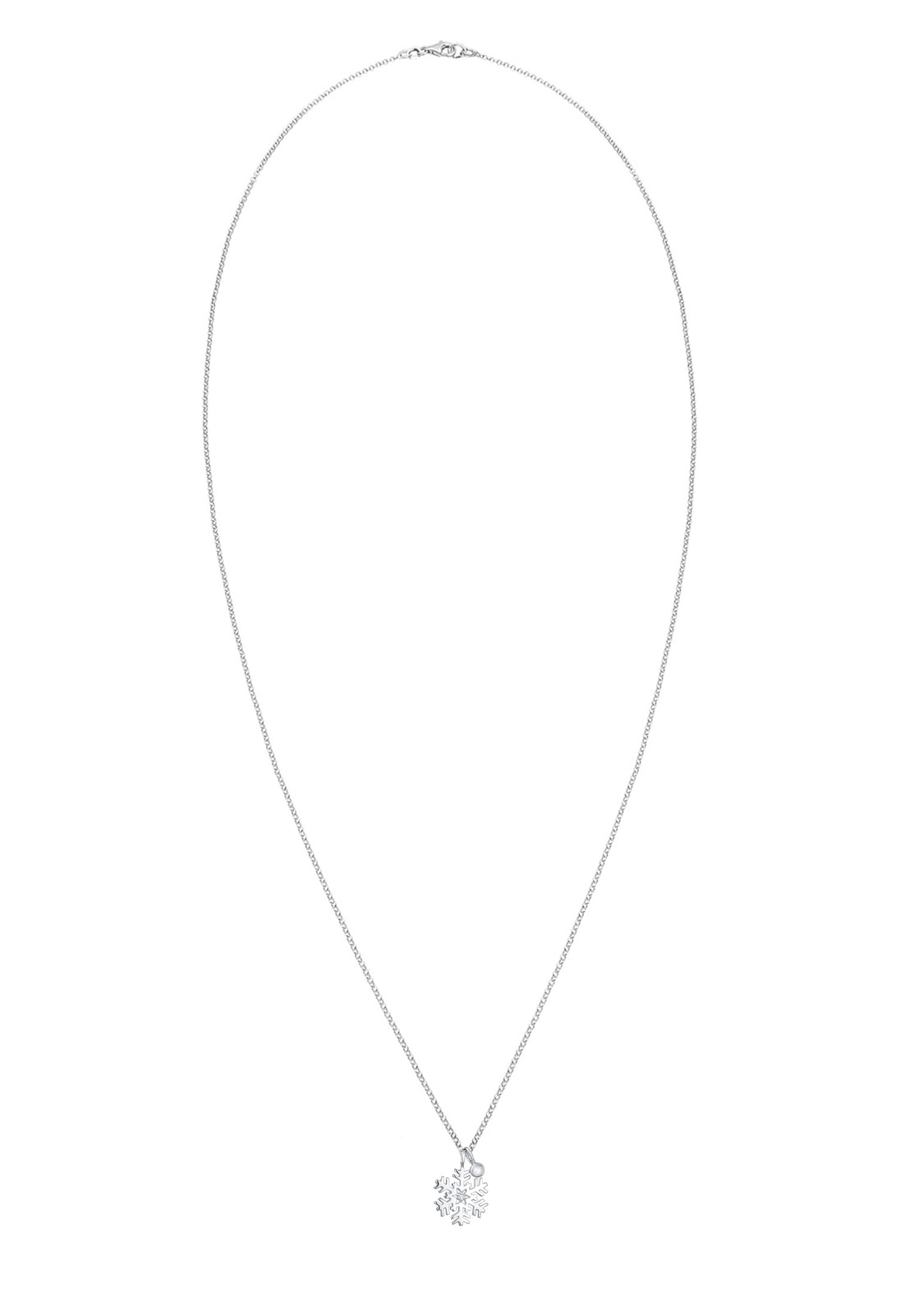 Elli Silberkette »Halskette Schneeflocke Topas Weiß 925 Sterling Silber«