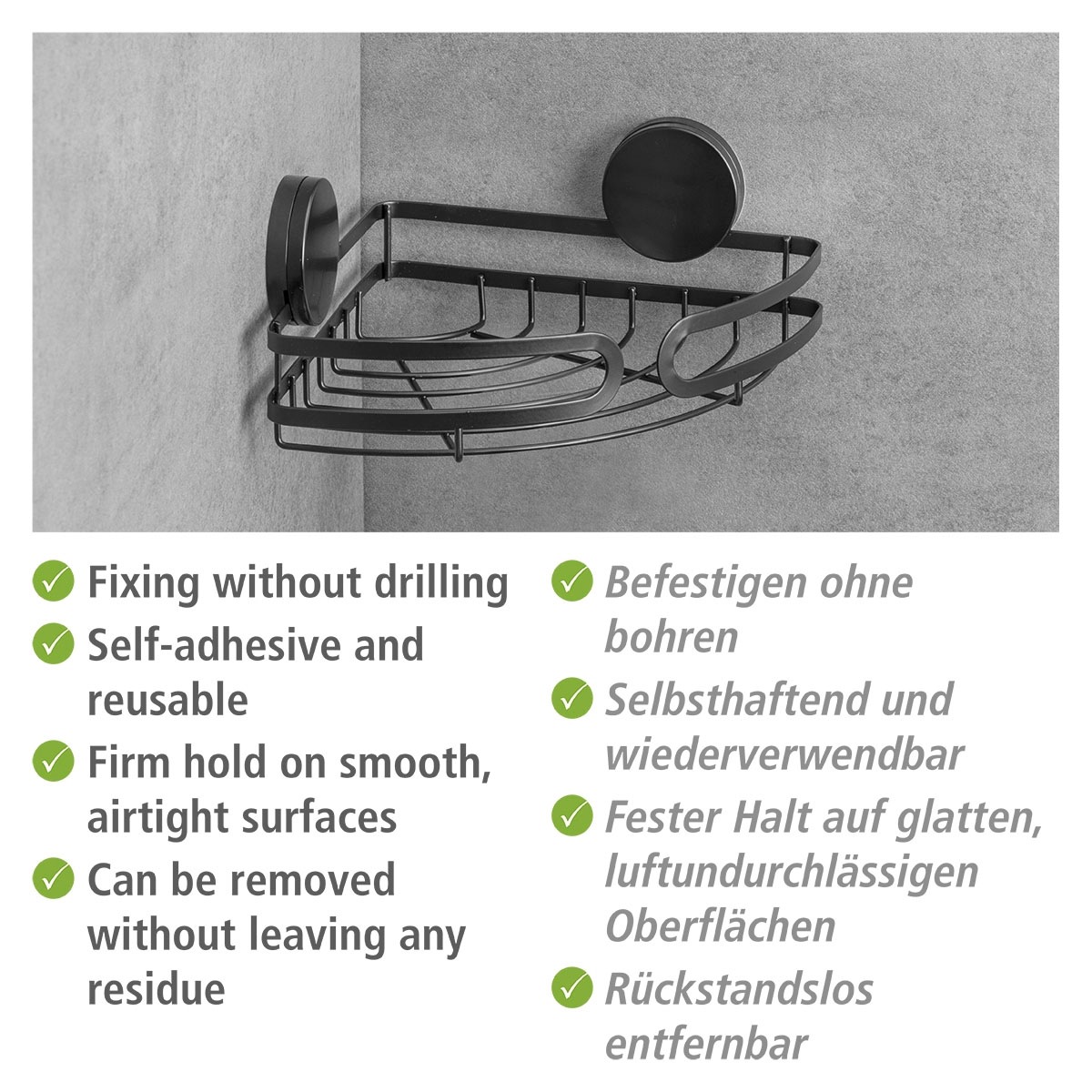 WENKO Duschregal »Static-Loc® Plus Pavia« Badezimmer-Ablage, Befestigen ohne bohren