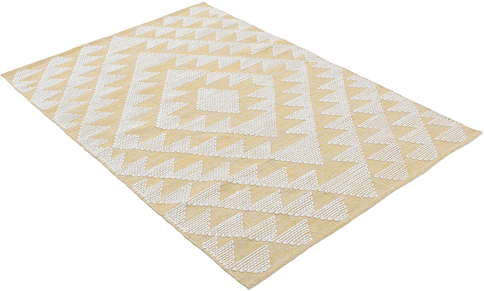 carpetfine Teppich »Kelim Durry«, rechteckig, 5 mm Höhe, Handweb, geometrisch, Hoch-Tief Effekt, handgewebt, reine Baumwolle