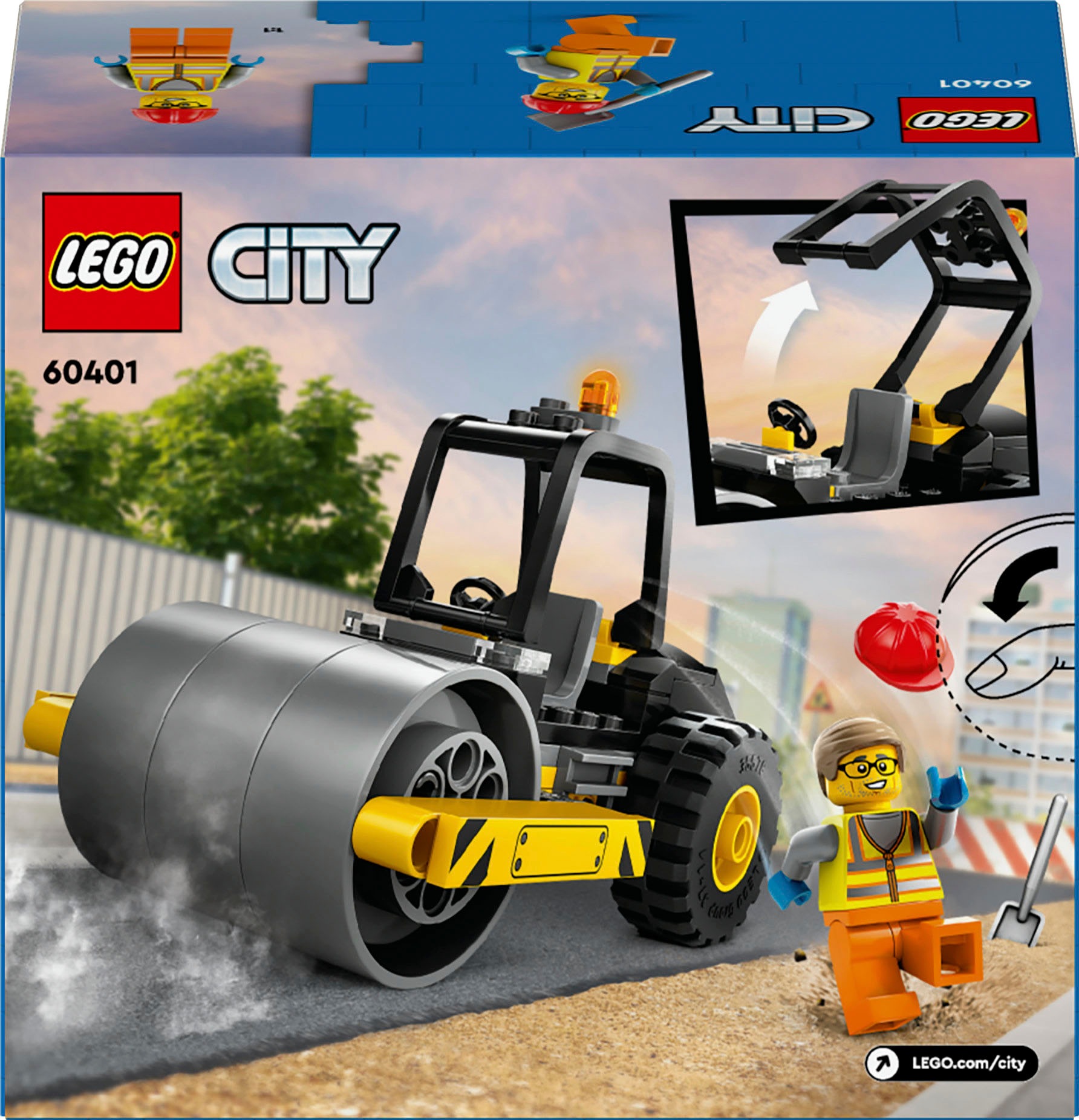 LEGO® Konstruktionsspielsteine »Straßenwalze (60401), LEGO City«, (78 St.), Made in Europe