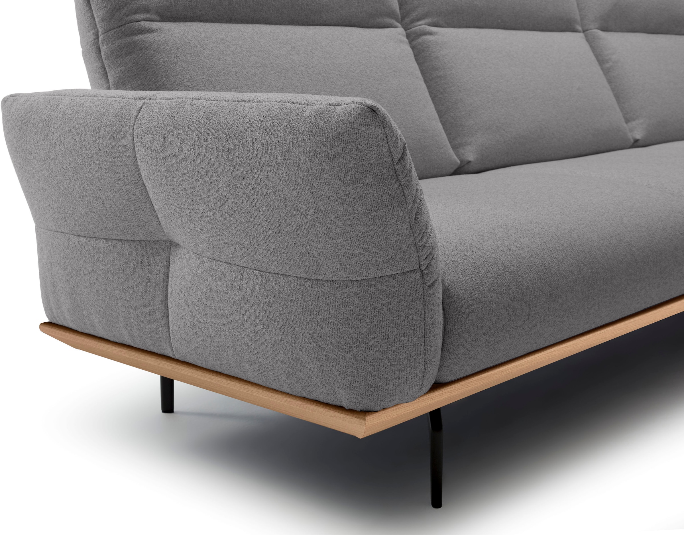 Creation BY ROLF BENZ Ecksofa »CR.460« Sockel in Eiche, Winkelfüße in Umbragrau, Breite 338 cm