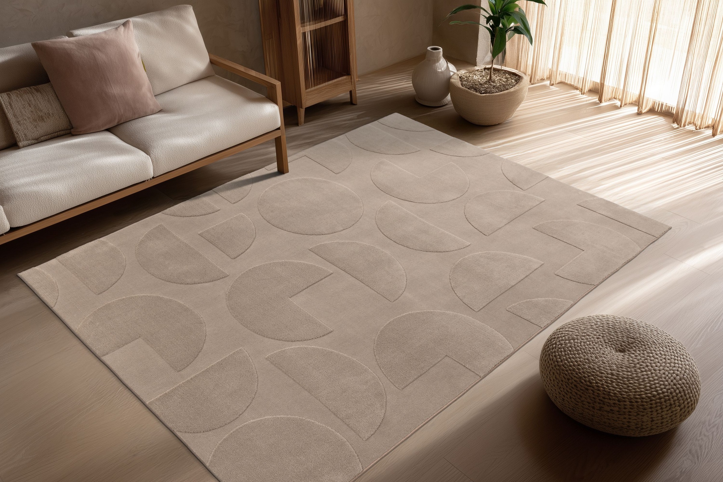 Kayoom Teppich »Niburi 425« rechteckig 10 mm Höhe weicher Kurzflor, modern gemustert, Wohnzimmer