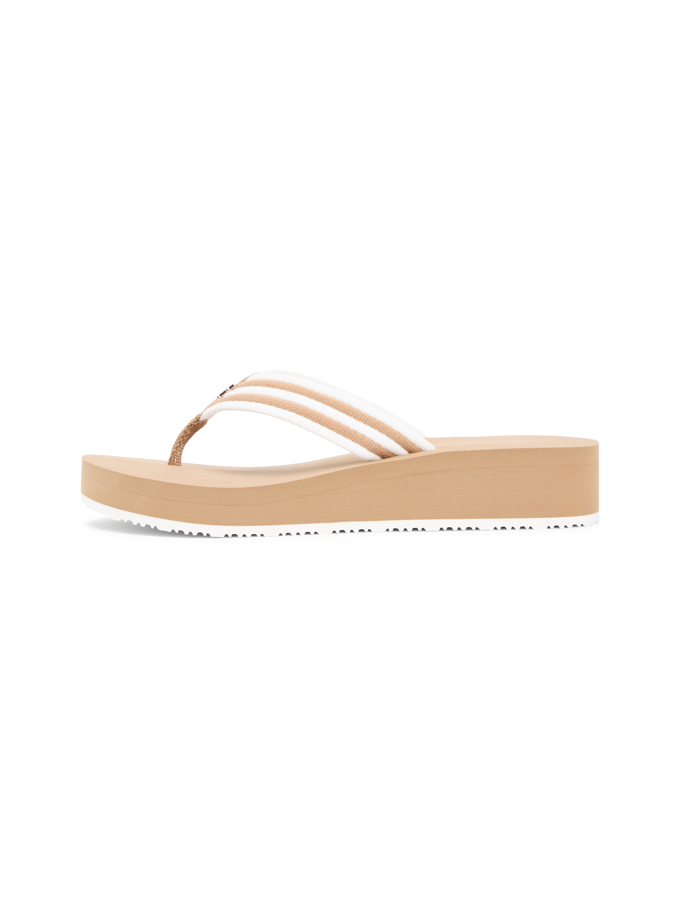 Tommy Hilfiger Zehentrenner »TH STRIPE SUMMER SANDAL«  Sommerschuh, Dianette, Plateauschuh mit gestreifter Bandage