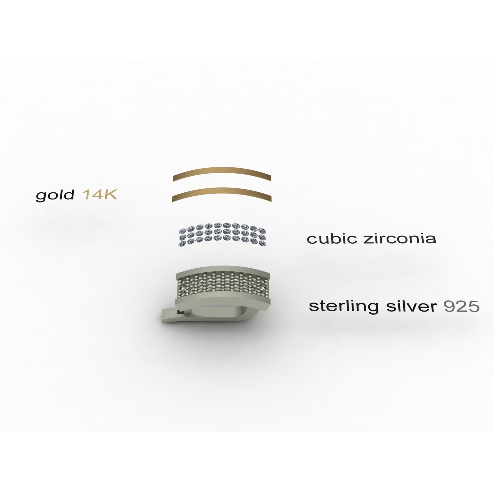 OSTSEE-SCHMUCK Paar Ohrstecker »- Sunny Exklusiv - Silber 925/000 & Gold 585/000 - Zirkonia«