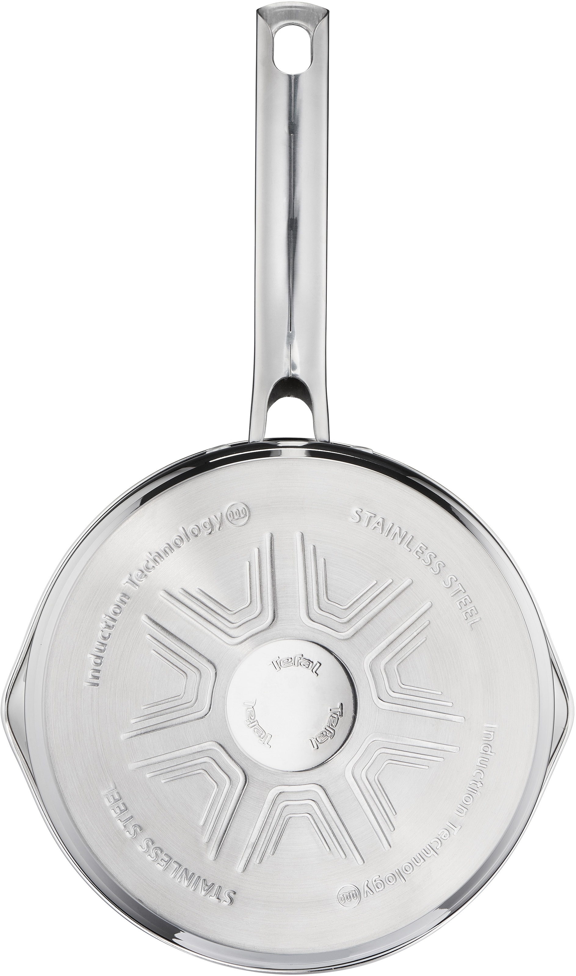 Tefal Topf-Set »Duetto Induktion, robust und hochwertig, Induktions Töpfe Set«, Edelstahl, (Set, 9 tlg., 1x Stielkasserolle 16 cm, je 1 Kochtopf mit Deckel 18/20/22/24 cm), mit Siebdeckel, für alle Herdarten geeignet