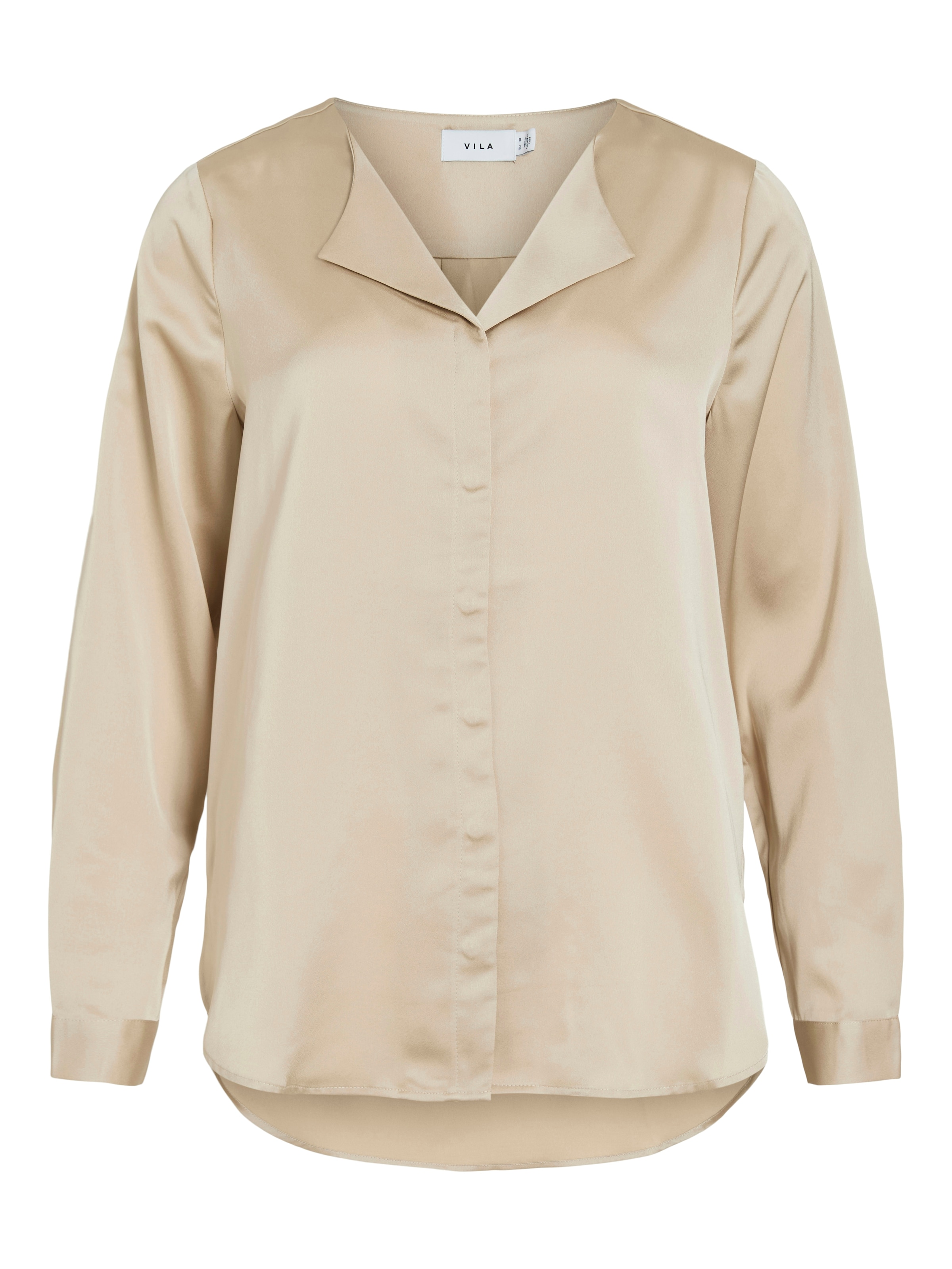 Vila Hemdbluse »VIELLETTE V-NECK L/S SATIN SHIRT - NOOS«