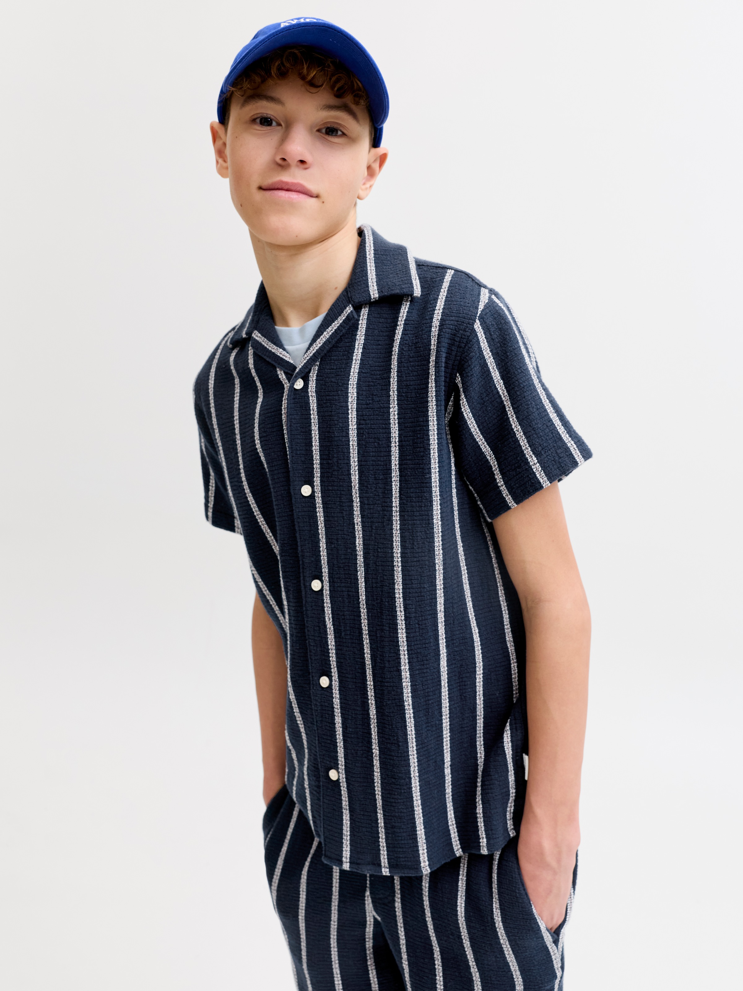 Jack & Jones Junior Kurzarmhemd »JORCOBA STRIPE RESORT SHIRT SS SN JNR«