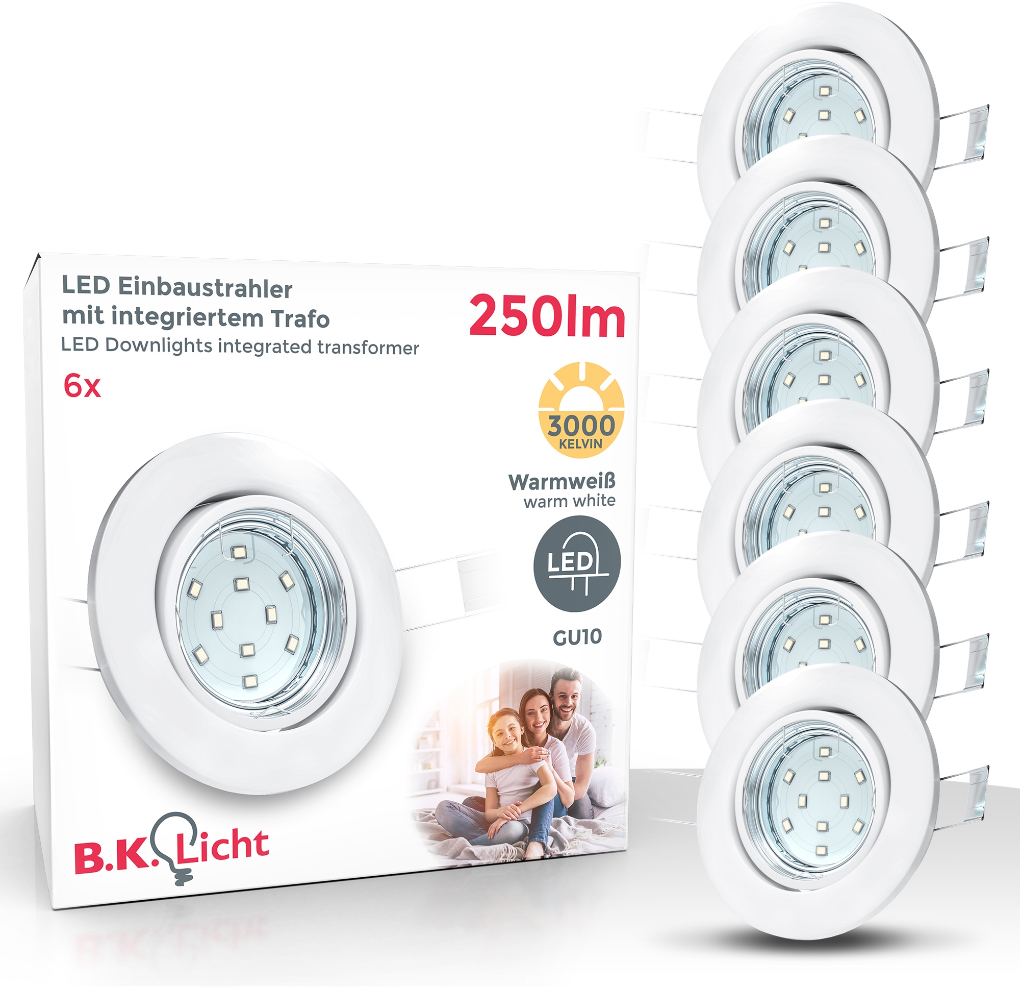 LED Einbauleuchte »Hila«, 6er-Set, inkl. GU10 LED-Leuchtmittel, Leuchtenkopf...